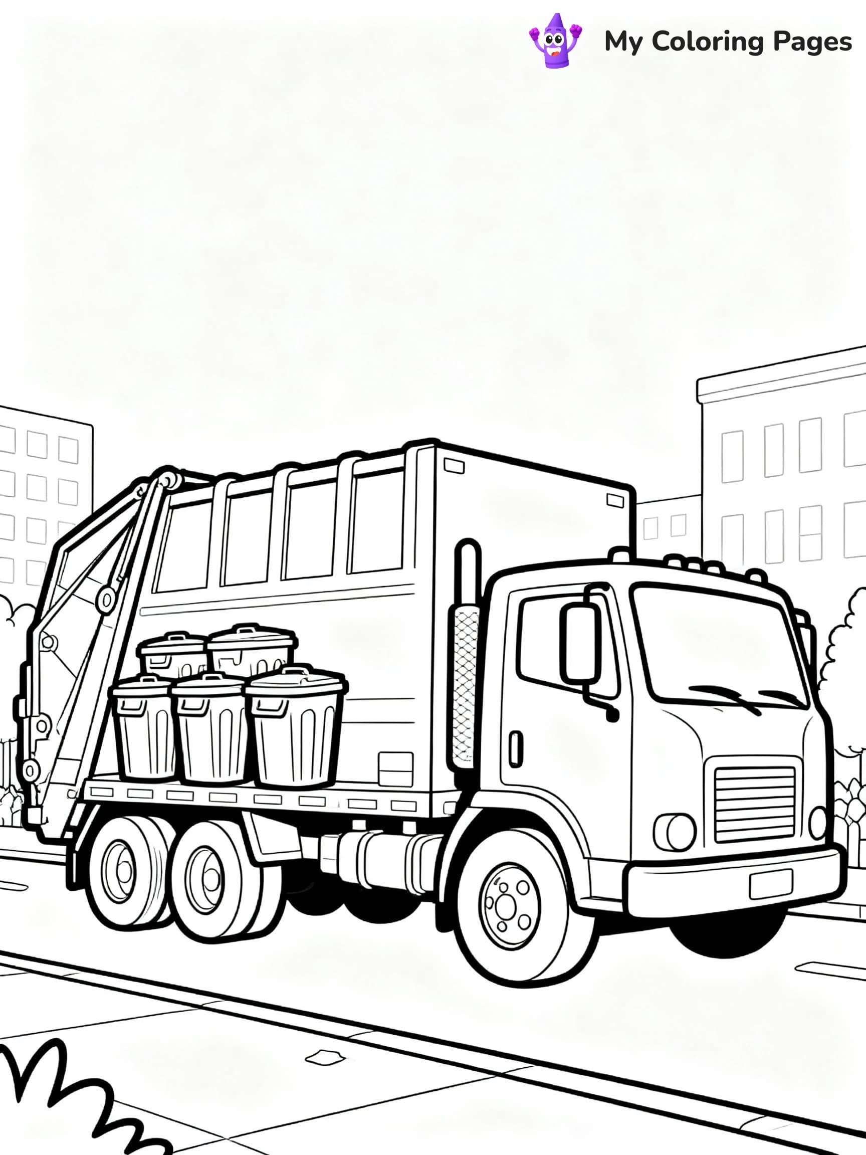Garbage Truck Coloring Pages - 19