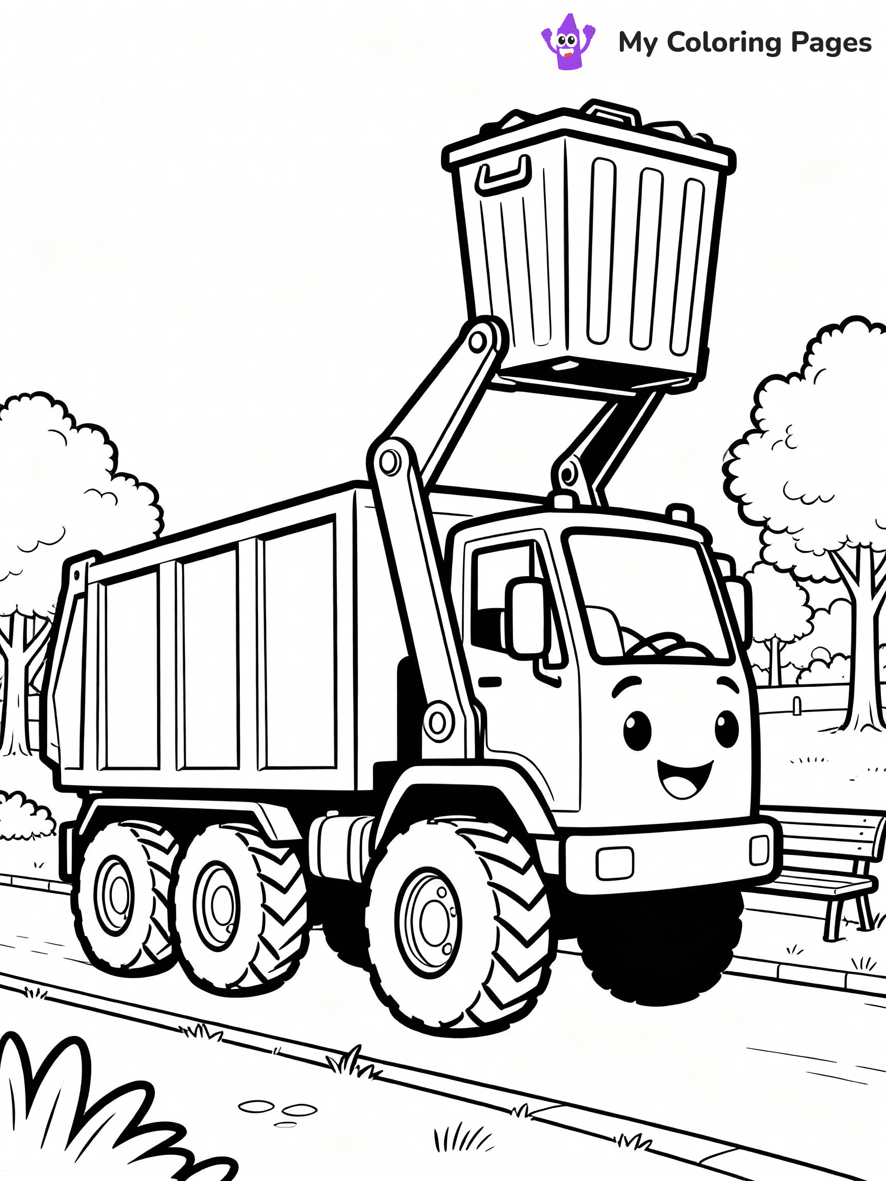 Garbage Truck Coloring Pages - 18