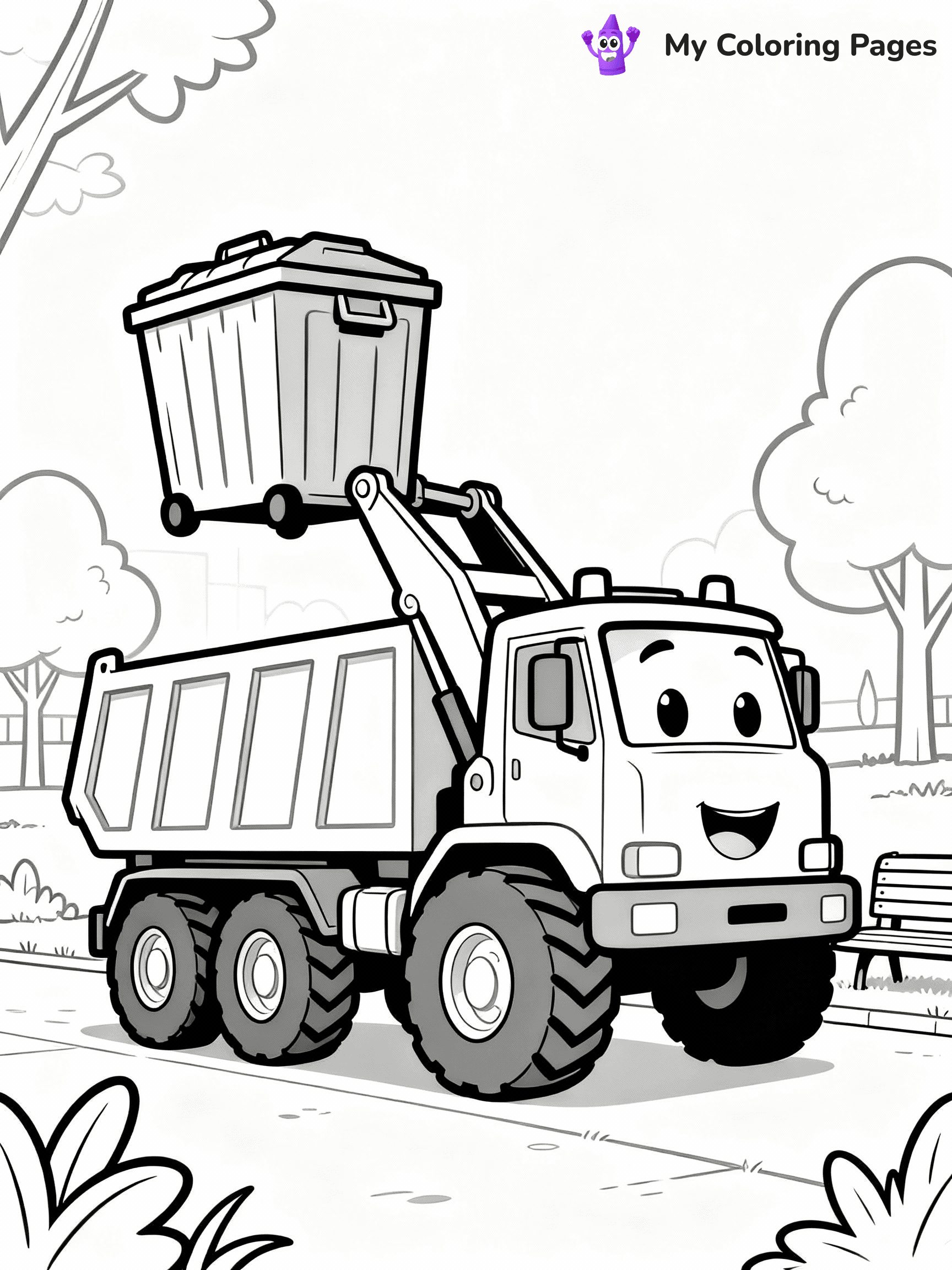 Garbage Truck Coloring Pages - 14