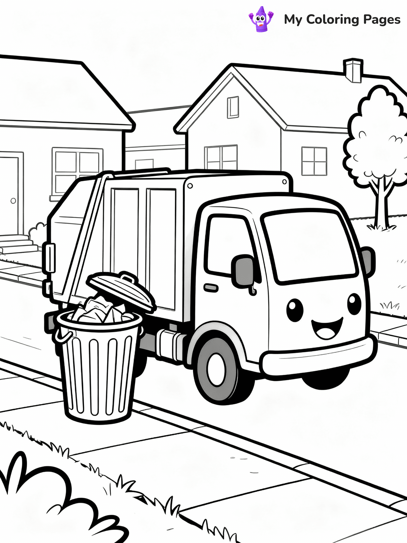 Garbage Truck Coloring Pages - 12