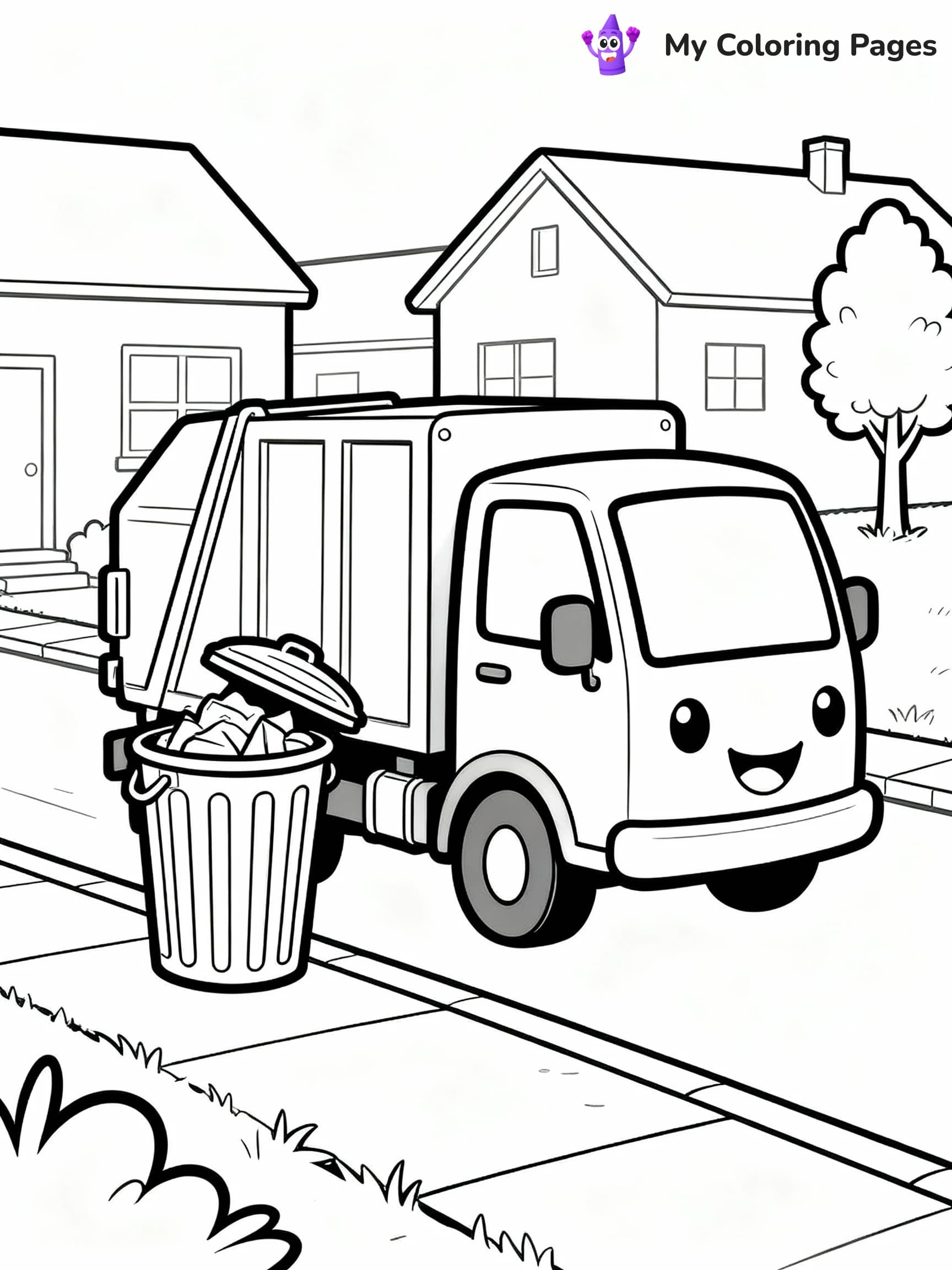 Garbage Truck Coloring Pages - 12