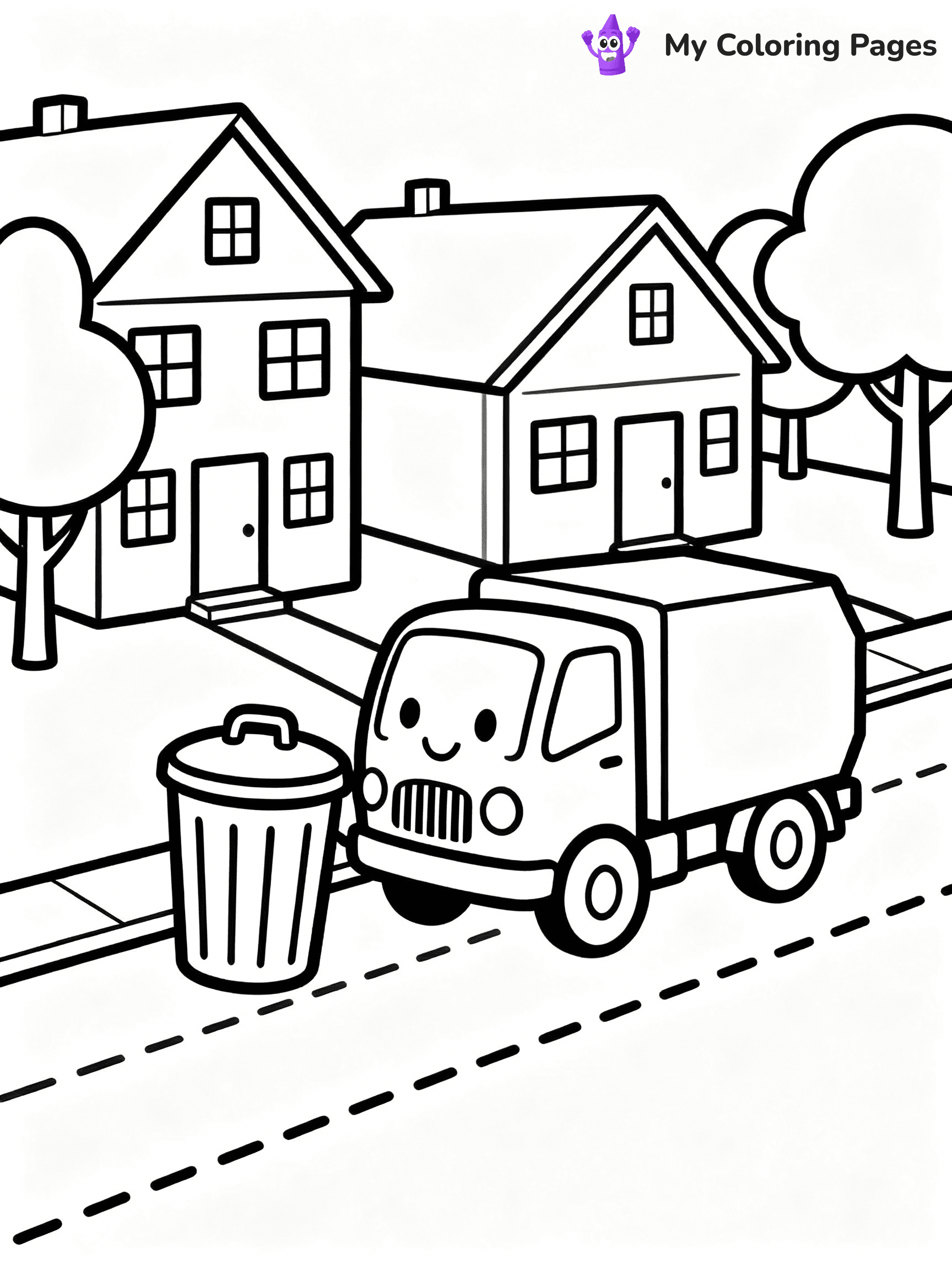 Garbage Truck Coloring Pages - 11