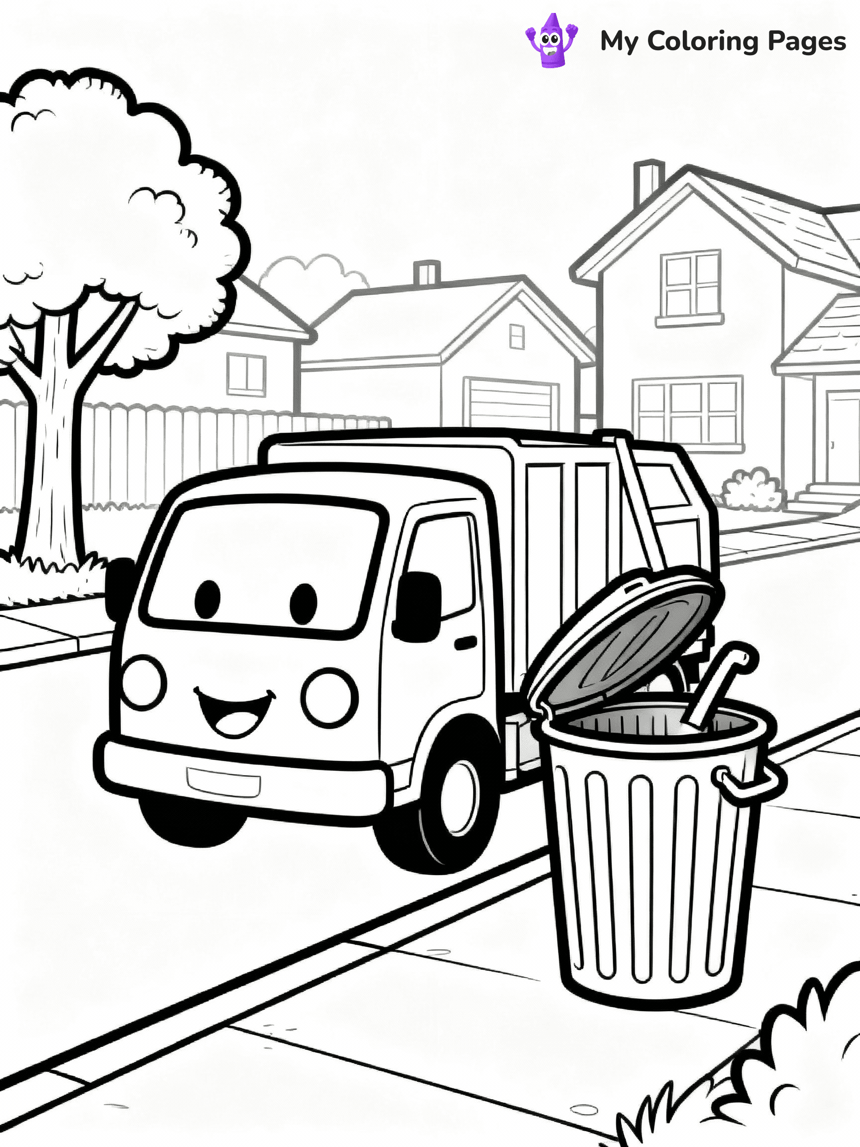 Garbage Truck Coloring Pages - 9