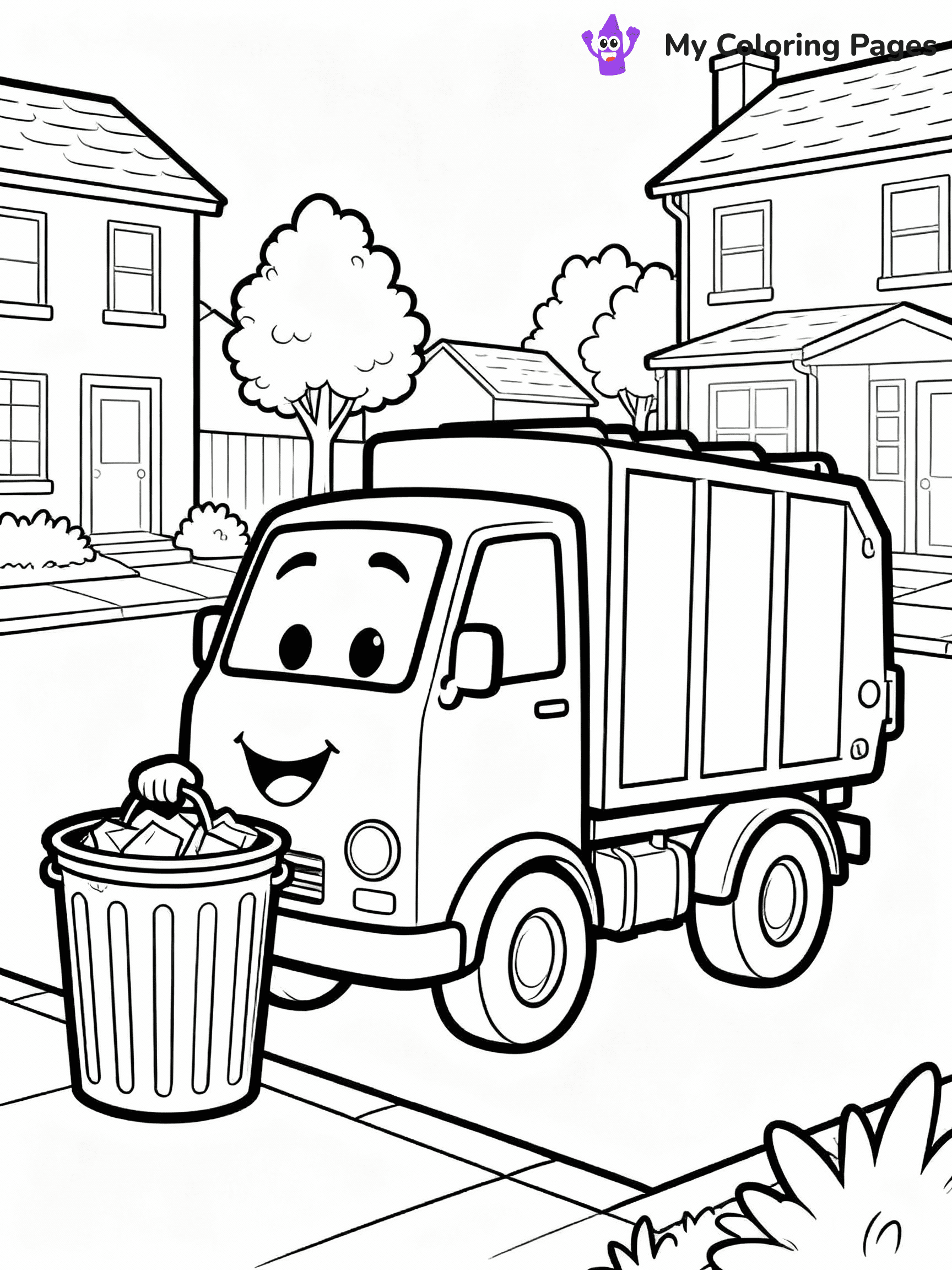 Garbage Truck Coloring Pages - 8