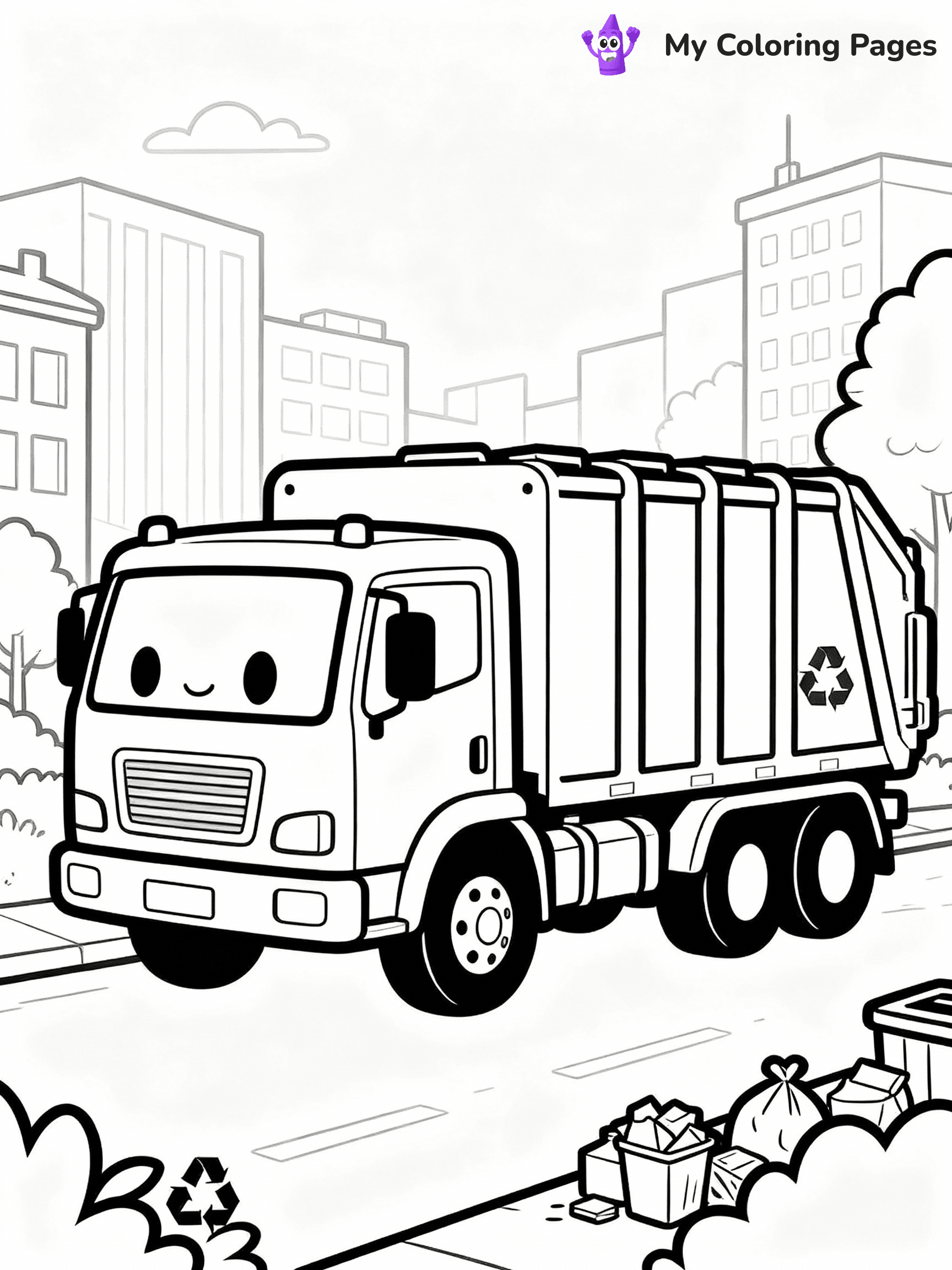 Garbage Truck Coloring Pages - 6