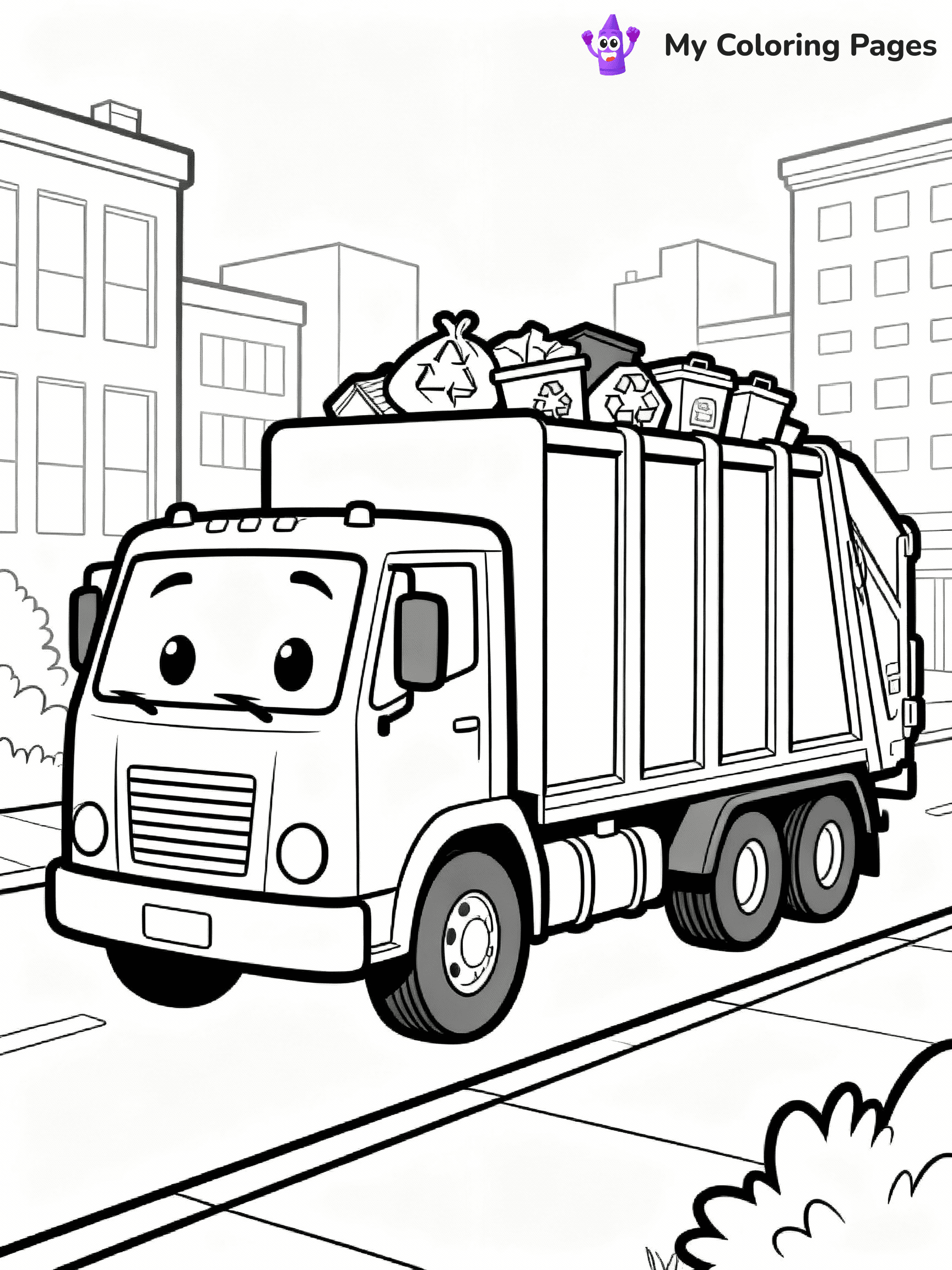 Garbage Truck Coloring Pages - 5