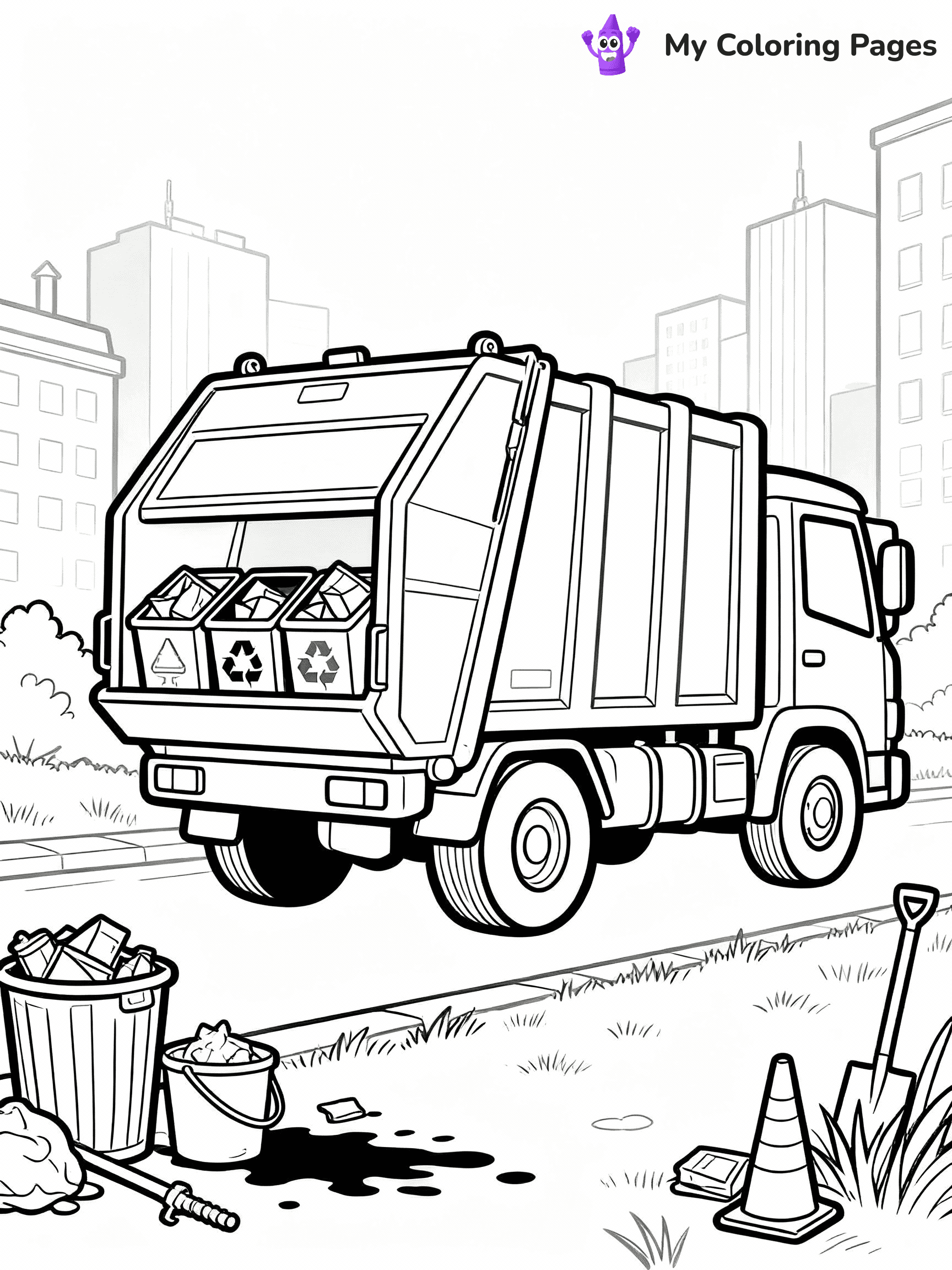 Garbage Truck Coloring Pages - 4