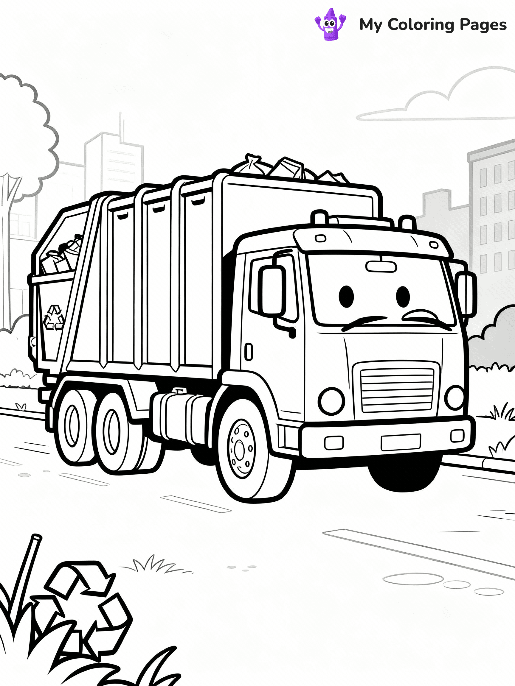 Garbage Truck Coloring Pages - 3
