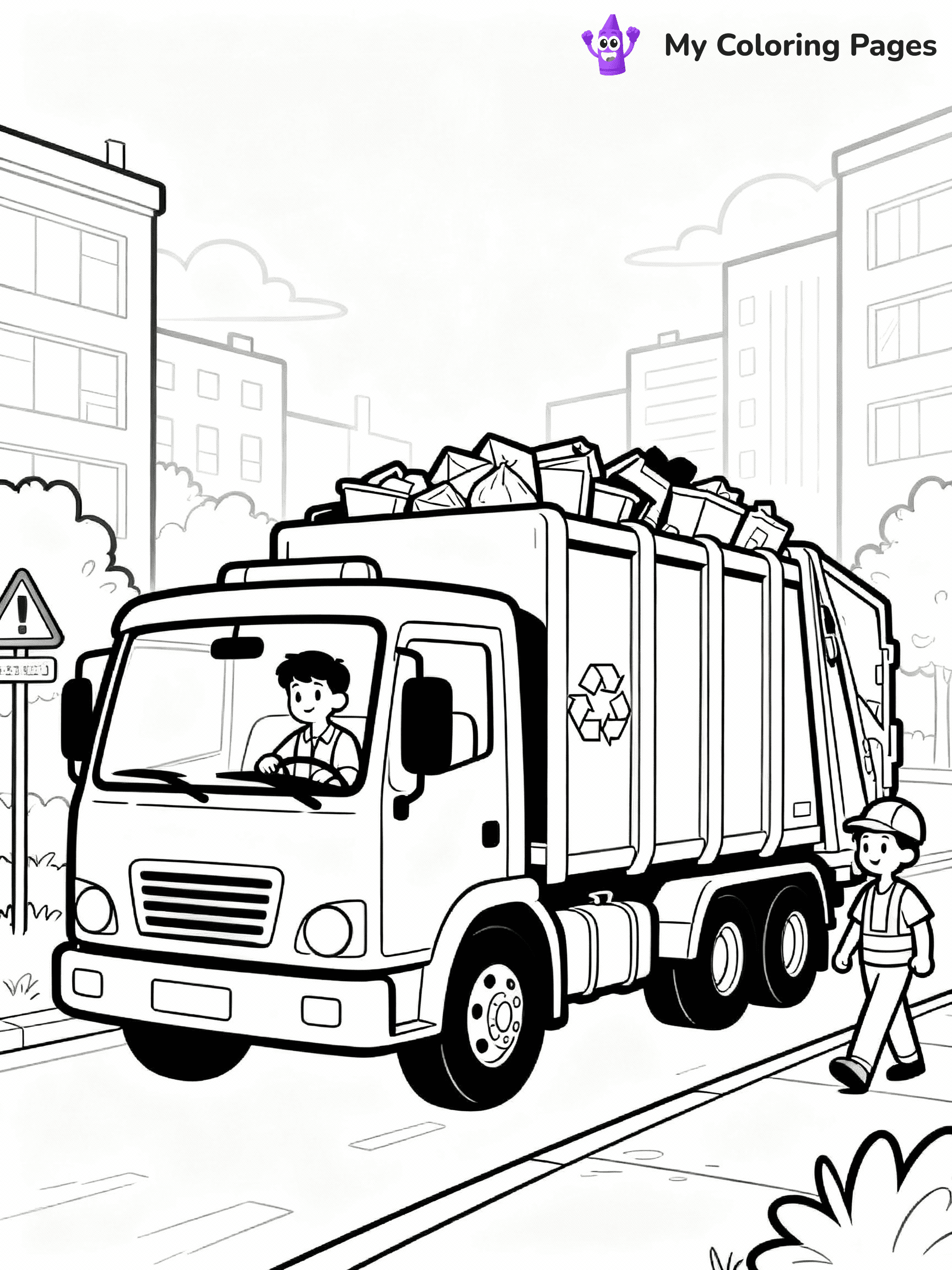 Garbage Truck Coloring Pages - 2