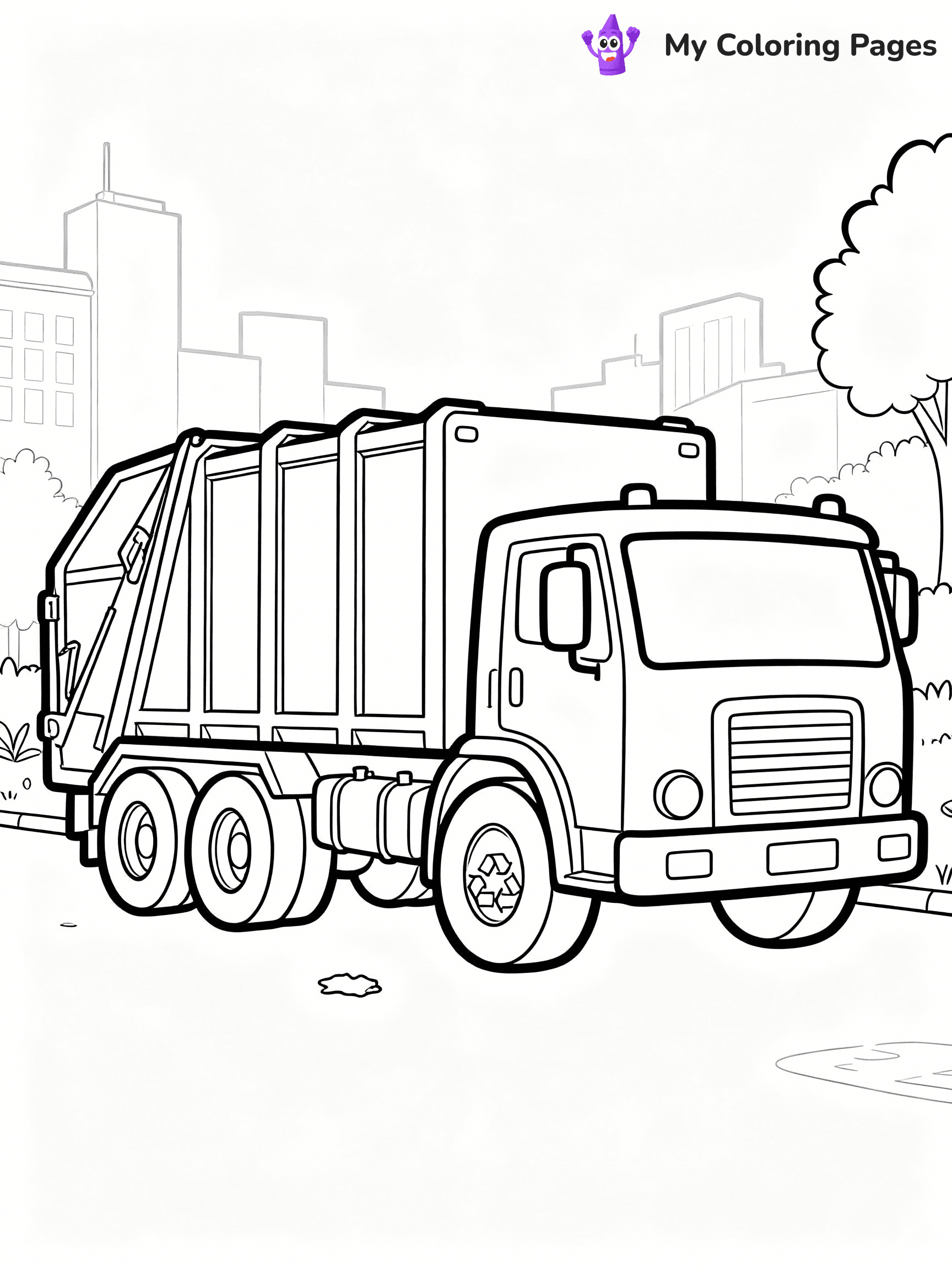 Garbage Truck Coloring Pages - 1