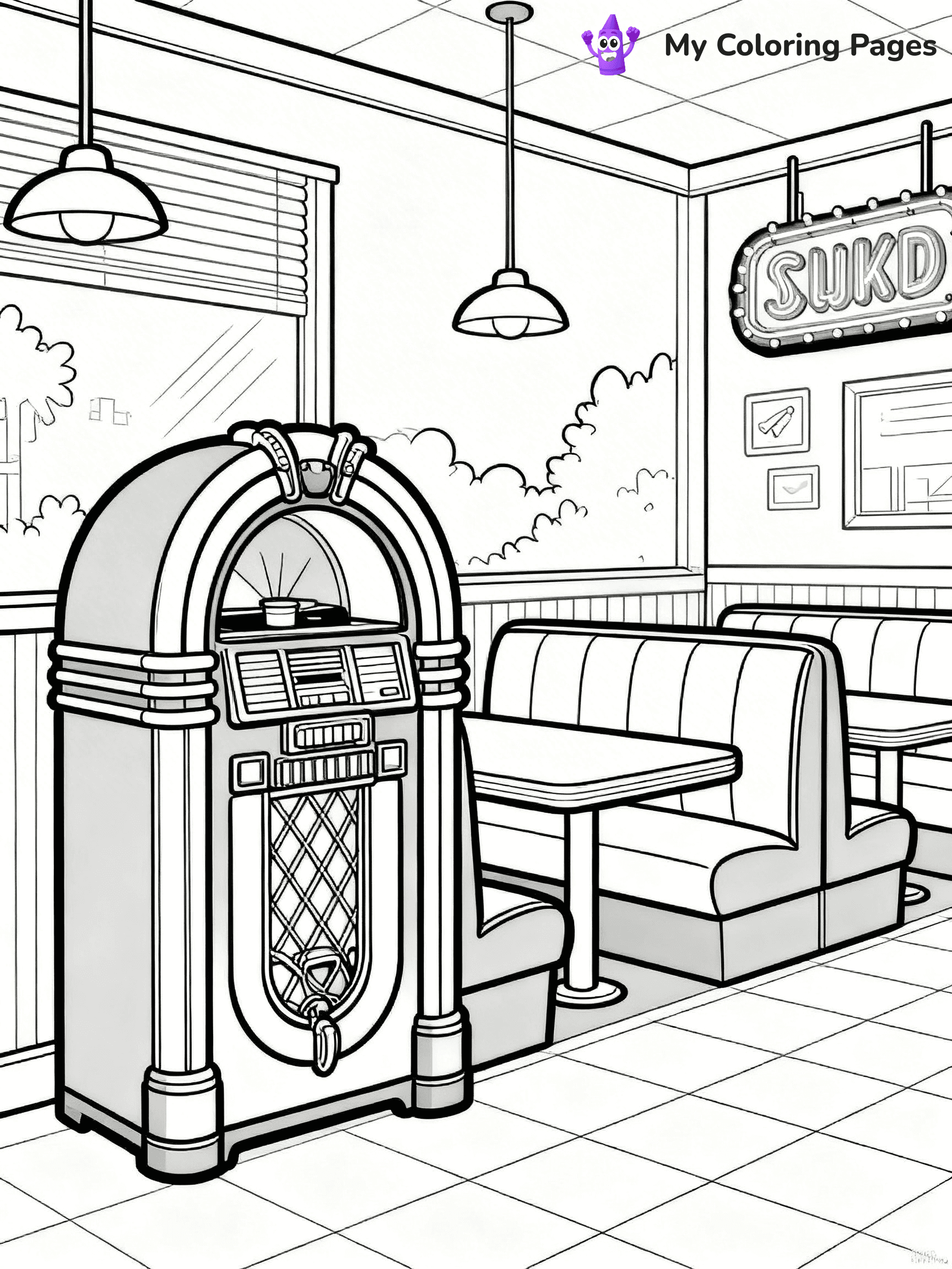 Retro Coloring Pages - 48