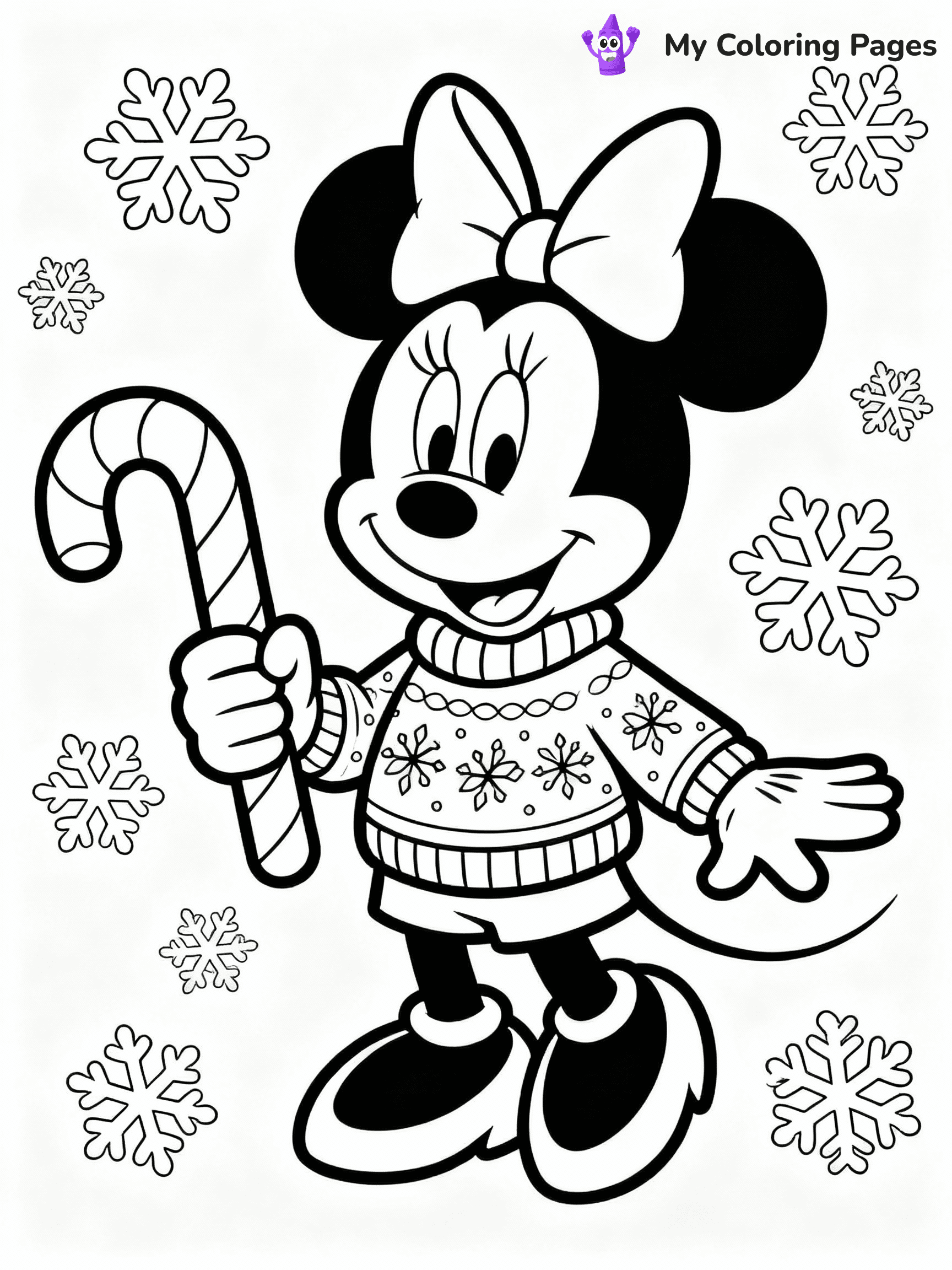 ⚠️ CRITICAL REQUIREMENT - ABSOLUTE BLACK AND WHITE ONLY ⚠️
This MUST be a BLACK AND WHITE line drawing ONLY. NO COLORS whatsoever.
- ONLY pure black lines (#000000) on pure white background (#FFFFFF)
- ABSOLUTELY NO colors, NO shading, NO gradients, NO grayscale
- If there are ANY colors in the output, the image is REJECTED
- This is a COLORING PAGE - meant to be COLORED IN by children
- The output must be UNCOLORED line art ready for coloring
⚠️ SUBJECT TO DRAW: Christmas-themed Minnie Mouse from Disney, wearing a festive sweater, holding a candy cane, snowflakes around
(REMEMBER: Output must be BLACK AND WHITE line art only, NOT colored!)
# COLORING PAGE: BLACK OUTLINES ONLY - WHITE BACKGROUND MANDATORY
Create a **coloring book page** using EXACTLY two values: black lines, white space.
## NON-NEGOTIABLE BINARY RULES
- **ONLY #000000 (black) and #FFFFFF (white)** - NO other values exist
- **EVERY PIXEL = BLACK OR WHITE** - no gray/shading/antialiasing
- **WHITE BACKGROUND MANDATORY** - entire canvas stays white
- **ALL SHAPES HOLLOW** - everything is empty outlines waiting to be colored
- **FORBIDDEN:** fills, shading, gradients, patterns, textures, colors
- **NO SOLID REGIONS** - if it's not a thin line, it's wrong
## Universal Line Standards
- Black outlines ONLY - thin, uniform weight
- Every shape completely empty inside
- Closed contours suitable for coloring
- Simple flat illustration - zero depth/3D/realism
- **Style:** Whimsical Doodle Art Alley - rounded, friendly outlines (unless specified)
## Everything = Outline Only
- Characters/animals: hollow shapes
- Objects/clothing: empty contours
- Backgrounds/scenery: line work only
- Natural elements: outlined forms
- Dark/night areas: don't exist (use outlined symbols)
- Textures/patterns: convert to simple lines
## The Test
Can a child color EVERY white space with crayons? If any area is pre-filled/shaded/gray, it FAILS. Every shape must be waiting to receive color.
**FINAL OUTPUT**: Binary coloring page. Black lines define shapes. White spaces ready for coloring. Nothing else exists. No exceptions. Print-ready.
⚠️ FINAL REMINDER: Draw the subject "Christmas-themed Minnie Mouse from Disney, wearing a festive sweater, holding a candy cane, snowflakes around" as BLACK AND WHITE line art. Zero colors in output.