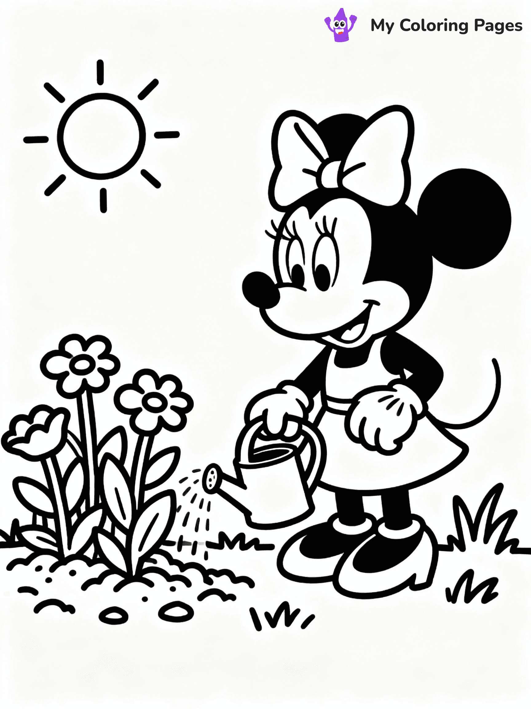 ⚠️ CRITICAL REQUIREMENT - ABSOLUTE BLACK AND WHITE ONLY ⚠️
This MUST be a BLACK AND WHITE line drawing ONLY. NO COLORS whatsoever.
- ONLY pure black lines (#000000) on pure white background (#FFFFFF)
- ABSOLUTELY NO colors, NO shading, NO gradients, NO grayscale
- If there are ANY colors in the output, the image is REJECTED
- This is a COLORING PAGE - meant to be COLORED IN by children
- The output must be UNCOLORED line art ready for coloring
⚠️ SUBJECT TO DRAW: Minnie Mouse from Disney, gardening with flowers, watering can in hand, sun shining brightly
(REMEMBER: Output must be BLACK AND WHITE line art only, NOT colored!)
# COLORING PAGE: BLACK OUTLINES ONLY - WHITE BACKGROUND MANDATORY
Create a **coloring book page** using EXACTLY two values: black lines, white space.
## NON-NEGOTIABLE BINARY RULES
- **ONLY #000000 (black) and #FFFFFF (white)** - NO other values exist
- **EVERY PIXEL = BLACK OR WHITE** - no gray/shading/antialiasing
- **WHITE BACKGROUND MANDATORY** - entire canvas stays white
- **ALL SHAPES HOLLOW** - everything is empty outlines waiting to be colored
- **FORBIDDEN:** fills, shading, gradients, patterns, textures, colors
- **NO SOLID REGIONS** - if it's not a thin line, it's wrong
## Universal Line Standards
- Black outlines ONLY - thin, uniform weight
- Every shape completely empty inside
- Closed contours suitable for coloring
- Simple flat illustration - zero depth/3D/realism
- **Style:** Whimsical Doodle Art Alley - rounded, friendly outlines (unless specified)
## Everything = Outline Only
- Characters/animals: hollow shapes
- Objects/clothing: empty contours
- Backgrounds/scenery: line work only
- Natural elements: outlined forms
- Dark/night areas: don't exist (use outlined symbols)
- Textures/patterns: convert to simple lines
## The Test
Can a child color EVERY white space with crayons? If any area is pre-filled/shaded/gray, it FAILS. Every shape must be waiting to receive color.
**FINAL OUTPUT**: Binary coloring page. Black lines define shapes. White spaces ready for coloring. Nothing else exists. No exceptions. Print-ready.
⚠️ FINAL REMINDER: Draw the subject "Minnie Mouse from Disney, gardening with flowers, watering can in hand, sun shining brightly" as BLACK AND WHITE line art. Zero colors in output.