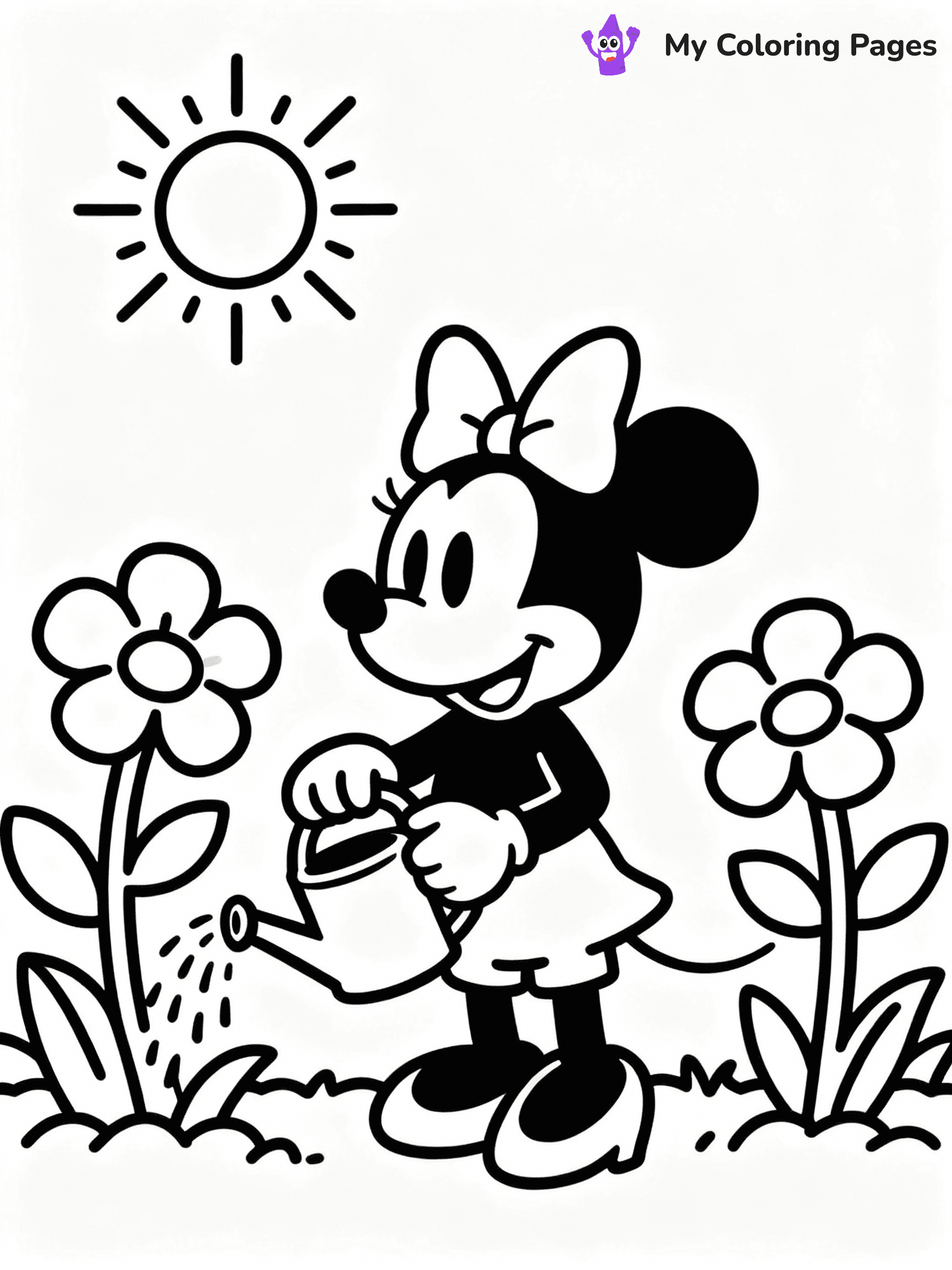 ⚠️ CRITICAL REQUIREMENT - ABSOLUTE BLACK AND WHITE ONLY ⚠️
This MUST be a BLACK AND WHITE line drawing ONLY. NO COLORS whatsoever.
- ONLY pure black lines (#000000) on pure white background (#FFFFFF)
- ABSOLUTELY NO colors, NO shading, NO gradients, NO grayscale
- If there are ANY colors in the output, the image is REJECTED
- This is a COLORING PAGE - meant to be COLORED IN by children
- The output must be UNCOLORED line art ready for coloring
⚠️ SUBJECT TO DRAW: Minnie Mouse from Disney, gardening with flowers, watering can in hand, sun shining brightly
(REMEMBER: Output must be BLACK AND WHITE line art only, NOT colored!)
# COLORING PAGE: BLACK OUTLINES ONLY - WHITE BACKGROUND MANDATORY
Create a **coloring book page** using EXACTLY two values: black lines, white space.
## NON-NEGOTIABLE BINARY RULES
- **ONLY #000000 (black) and #FFFFFF (white)** - NO other values exist
- **EVERY PIXEL = BLACK OR WHITE** - no gray/shading/antialiasing
- **WHITE BACKGROUND MANDATORY** - entire canvas stays white
- **ALL SHAPES HOLLOW** - everything is empty outlines waiting to be colored
- **FORBIDDEN:** fills, shading, gradients, patterns, textures, colors
- **NO SOLID REGIONS** - if it's not a thin line, it's wrong
## Universal Line Standards
- Black outlines ONLY - thin, uniform weight
- Every shape completely empty inside
- Closed contours suitable for coloring
- Simple flat illustration - zero depth/3D/realism
- **Style:** Whimsical Doodle Art Alley - rounded, friendly outlines (unless specified)
## Everything = Outline Only
- Characters/animals: hollow shapes
- Objects/clothing: empty contours
- Backgrounds/scenery: line work only
- Natural elements: outlined forms
- Dark/night areas: don't exist (use outlined symbols)
- Textures/patterns: convert to simple lines
## The Test
Can a child color EVERY white space with crayons? If any area is pre-filled/shaded/gray, it FAILS. Every shape must be waiting to receive color.
**FINAL OUTPUT**: Binary coloring page. Black lines define shapes. White spaces ready for coloring. Nothing else exists. No exceptions. Print-ready.
⚠️ FINAL REMINDER: Draw the subject "Minnie Mouse from Disney, gardening with flowers, watering can in hand, sun shining brightly" as BLACK AND WHITE line art. Zero colors in output.