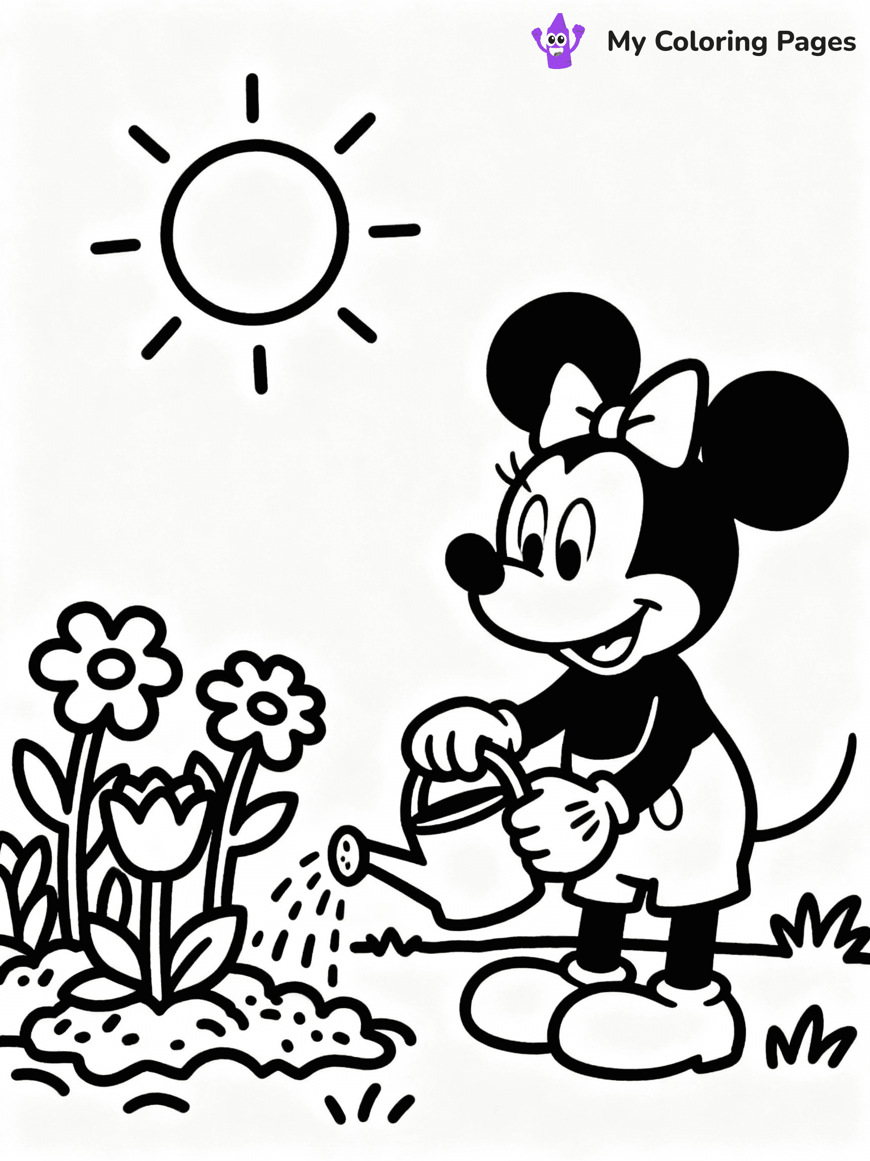 ⚠️ CRITICAL REQUIREMENT - ABSOLUTE BLACK AND WHITE ONLY ⚠️
This MUST be a BLACK AND WHITE line drawing ONLY. NO COLORS whatsoever.
- ONLY pure black lines (#000000) on pure white background (#FFFFFF)
- ABSOLUTELY NO colors, NO shading, NO gradients, NO grayscale
- If there are ANY colors in the output, the image is REJECTED
- This is a COLORING PAGE - meant to be COLORED IN by children
- The output must be UNCOLORED line art ready for coloring
⚠️ SUBJECT TO DRAW: Minnie Mouse from Disney, gardening with flowers, watering can in hand, sun shining brightly
(REMEMBER: Output must be BLACK AND WHITE line art only, NOT colored!)
# COLORING PAGE: BLACK OUTLINES ONLY - WHITE BACKGROUND MANDATORY
Create a **coloring book page** using EXACTLY two values: black lines, white space.
## NON-NEGOTIABLE BINARY RULES
- **ONLY #000000 (black) and #FFFFFF (white)** - NO other values exist
- **EVERY PIXEL = BLACK OR WHITE** - no gray/shading/antialiasing
- **WHITE BACKGROUND MANDATORY** - entire canvas stays white
- **ALL SHAPES HOLLOW** - everything is empty outlines waiting to be colored
- **FORBIDDEN:** fills, shading, gradients, patterns, textures, colors
- **NO SOLID REGIONS** - if it's not a thin line, it's wrong
## Universal Line Standards
- Black outlines ONLY - thin, uniform weight
- Every shape completely empty inside
- Closed contours suitable for coloring
- Simple flat illustration - zero depth/3D/realism
- **Style:** Whimsical Doodle Art Alley - rounded, friendly outlines (unless specified)
## Everything = Outline Only
- Characters/animals: hollow shapes
- Objects/clothing: empty contours
- Backgrounds/scenery: line work only
- Natural elements: outlined forms
- Dark/night areas: don't exist (use outlined symbols)
- Textures/patterns: convert to simple lines
## The Test
Can a child color EVERY white space with crayons? If any area is pre-filled/shaded/gray, it FAILS. Every shape must be waiting to receive color.
**FINAL OUTPUT**: Binary coloring page. Black lines define shapes. White spaces ready for coloring. Nothing else exists. No exceptions. Print-ready.
⚠️ FINAL REMINDER: Draw the subject "Minnie Mouse from Disney, gardening with flowers, watering can in hand, sun shining brightly" as BLACK AND WHITE line art. Zero colors in output.