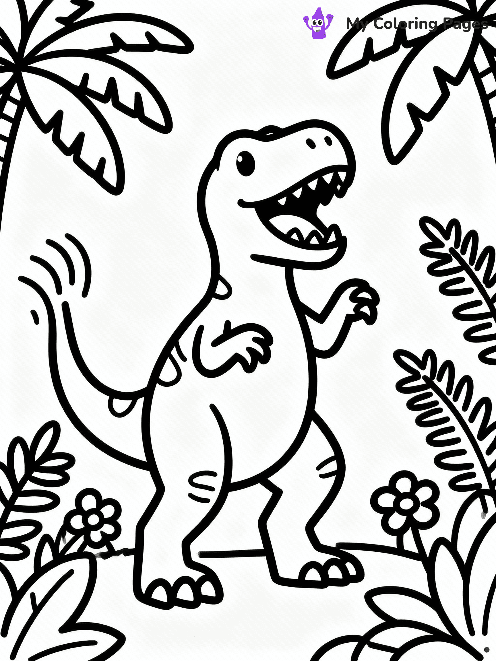 T Rex Coloring Pages - 6