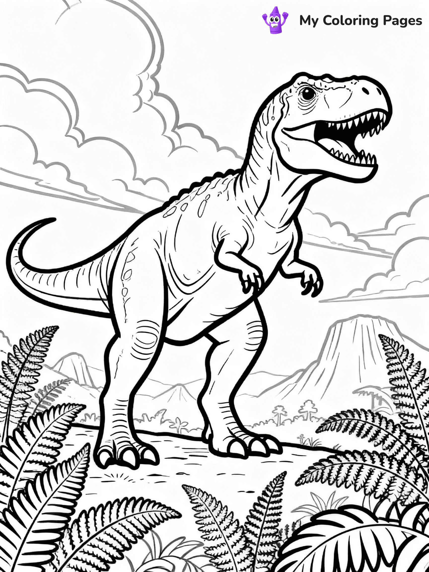 T Rex Coloring Pages - 2