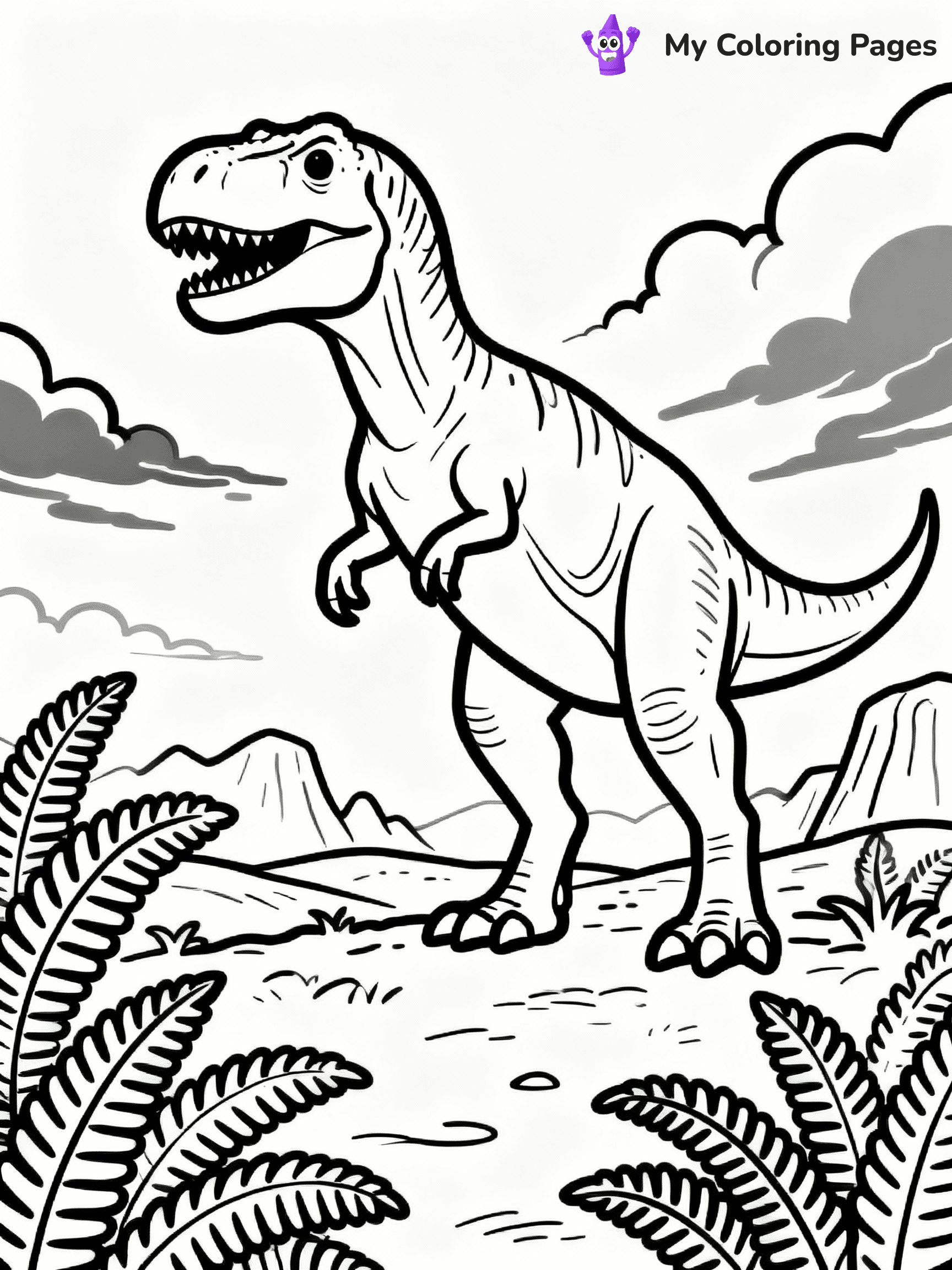 T Rex Coloring Pages - 1