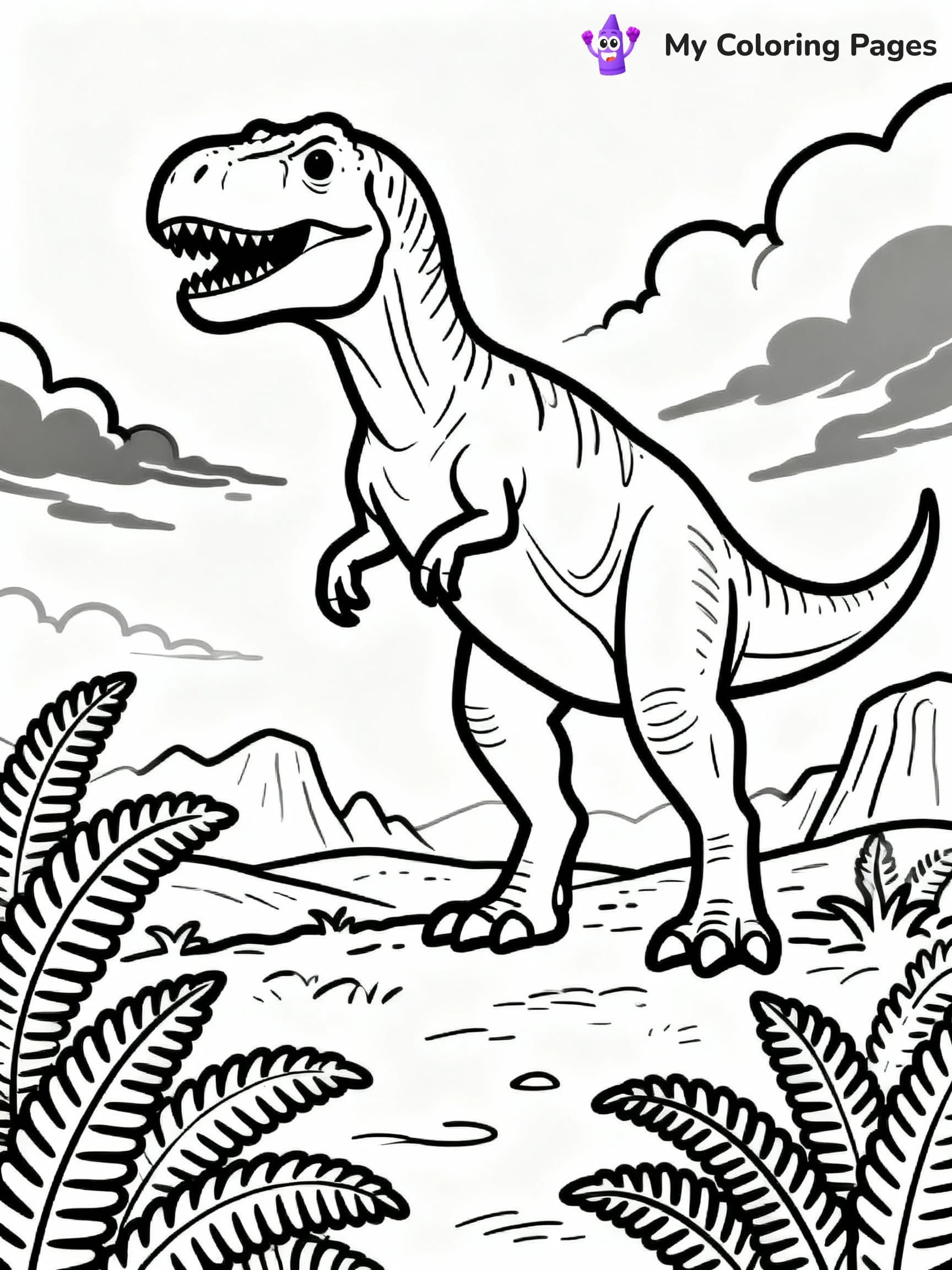 T Rex Coloring Pages - 1