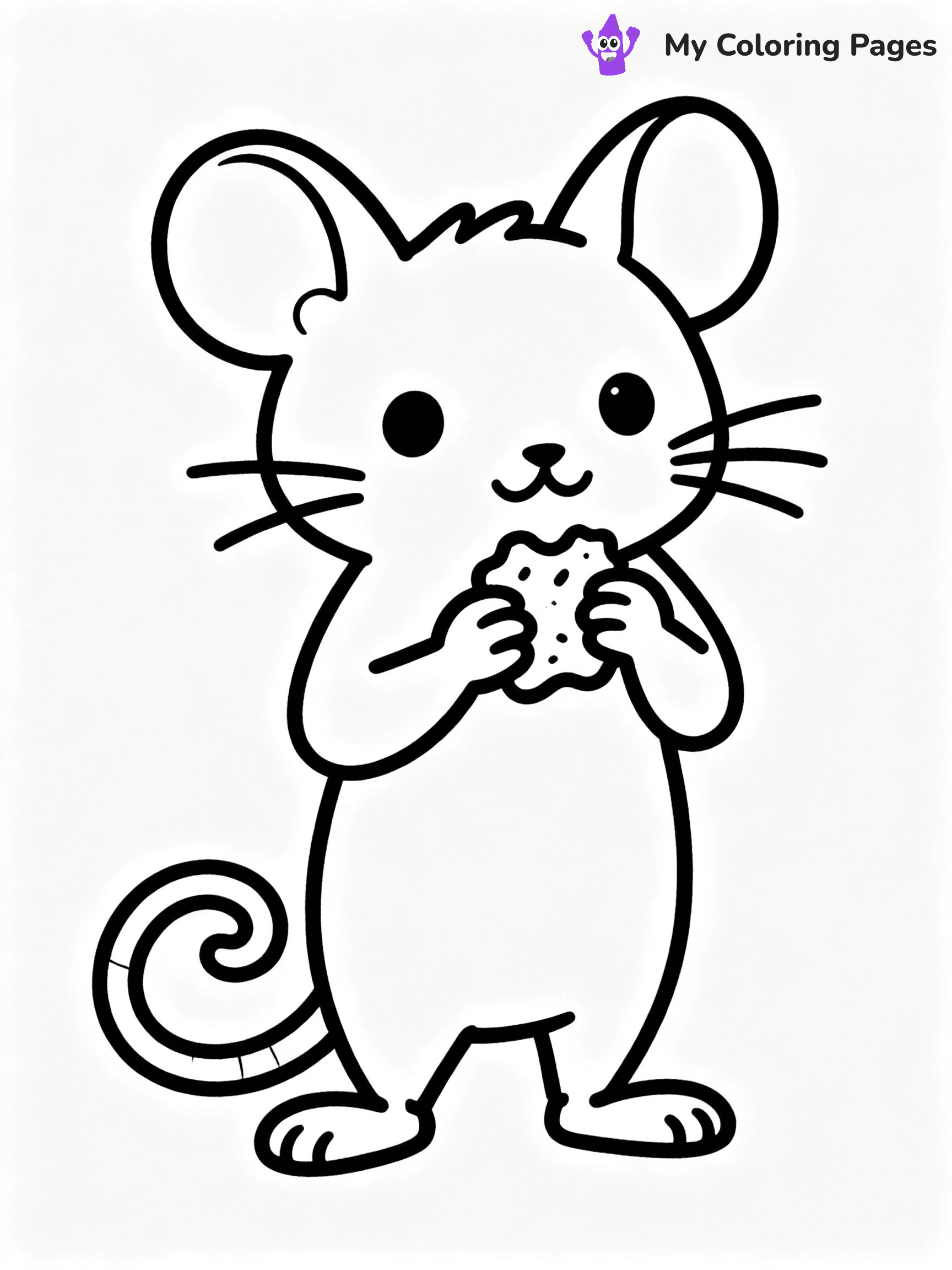 ⚠️ CRITICAL REQUIREMENT - ABSOLUTE BLACK AND WHITE ONLY ⚠️
This MUST be a BLACK AND WHITE line drawing ONLY. NO COLORS whatsoever.
- ONLY pure black lines (#000000) on pure white background (#FFFFFF)
- ABSOLUTELY NO colors, NO shading, NO gradients, NO grayscale
- If there are ANY colors in the output, the image is REJECTED
- This is a COLORING PAGE - meant to be COLORED IN by children
- The output must be UNCOLORED line art ready for coloring
⚠️ SUBJECT TO DRAW: Catrat from Gabby’s Dollhouse holding a snack, tail curled around feet.
(REMEMBER: Output must be BLACK AND WHITE line art only, NOT colored!)
# COLORING PAGE: BLACK OUTLINES ONLY - WHITE BACKGROUND MANDATORY
Create a **coloring book page** using EXACTLY two values: black lines, white space.
## NON-NEGOTIABLE BINARY RULES
- **ONLY #000000 (black) and #FFFFFF (white)** - NO other values exist
- **EVERY PIXEL = BLACK OR WHITE** - no gray/shading/antialiasing
- **WHITE BACKGROUND MANDATORY** - entire canvas stays white
- **ALL SHAPES HOLLOW** - everything is empty outlines waiting to be colored
- **FORBIDDEN:** fills, shading, gradients, patterns, textures, colors
- **NO SOLID REGIONS** - if it's not a thin line, it's wrong
## Universal Line Standards
- Black outlines ONLY - thin, uniform weight
- Every shape completely empty inside
- Closed contours suitable for coloring
- Simple flat illustration - zero depth/3D/realism
- **Style:** Whimsical Doodle Art Alley - rounded, friendly outlines (unless specified)
## Everything = Outline Only
- Characters/animals: hollow shapes
- Objects/clothing: empty contours
- Backgrounds/scenery: line work only
- Natural elements: outlined forms
- Dark/night areas: don't exist (use outlined symbols)
- Textures/patterns: convert to simple lines
## The Test
Can a child color EVERY white space with crayons? If any area is pre-filled/shaded/gray, it FAILS. Every shape must be waiting to receive color.
**FINAL OUTPUT**: Binary coloring page. Black lines define shapes. White spaces ready for coloring. Nothing else exists. No exceptions. Print-ready.
⚠️ FINAL REMINDER: Draw the subject "Catrat from Gabby’s Dollhouse holding a snack, tail curled around feet." as BLACK AND WHITE line art. Zero colors in output.