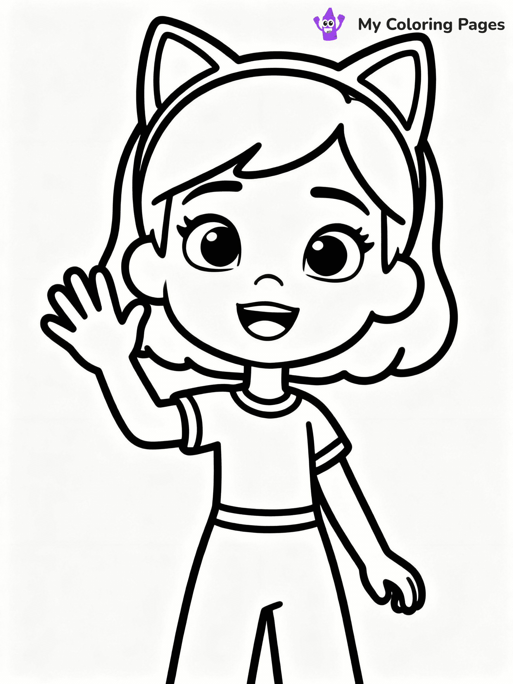 ⚠️ CRITICAL REQUIREMENT - ABSOLUTE BLACK AND WHITE ONLY ⚠️
This MUST be a BLACK AND WHITE line drawing ONLY. NO COLORS whatsoever.
- ONLY pure black lines (#000000) on pure white background (#FFFFFF)
- ABSOLUTELY NO colors, NO shading, NO gradients, NO grayscale
- If there are ANY colors in the output, the image is REJECTED
- This is a COLORING PAGE - meant to be COLORED IN by children
- The output must be UNCOLORED line art ready for coloring
⚠️ SUBJECT TO DRAW: Gabby from Gabby's Dollhouse in CGI animation style, wearing cat ears headband, waving
(REMEMBER: Output must be BLACK AND WHITE line art only, NOT colored!)
# COLORING PAGE: BLACK OUTLINES ONLY - WHITE BACKGROUND MANDATORY
Create a **coloring book page** using EXACTLY two values: black lines, white space.
## NON-NEGOTIABLE BINARY RULES
- **ONLY #000000 (black) and #FFFFFF (white)** - NO other values exist
- **EVERY PIXEL = BLACK OR WHITE** - no gray/shading/antialiasing
- **WHITE BACKGROUND MANDATORY** - entire canvas stays white
- **ALL SHAPES HOLLOW** - everything is empty outlines waiting to be colored
- **FORBIDDEN:** fills, shading, gradients, patterns, textures, colors
- **NO SOLID REGIONS** - if it's not a thin line, it's wrong
## Universal Line Standards
- Black outlines ONLY - thin, uniform weight
- Every shape completely empty inside
- Closed contours suitable for coloring
- Simple flat illustration - zero depth/3D/realism
- **Style:** Whimsical Doodle Art Alley - rounded, friendly outlines (unless specified)
## Everything = Outline Only
- Characters/animals: hollow shapes
- Objects/clothing: empty contours
- Backgrounds/scenery: line work only
- Natural elements: outlined forms
- Dark/night areas: don't exist (use outlined symbols)
- Textures/patterns: convert to simple lines
## The Test
Can a child color EVERY white space with crayons? If any area is pre-filled/shaded/gray, it FAILS. Every shape must be waiting to receive color.
**FINAL OUTPUT**: Binary coloring page. Black lines define shapes. White spaces ready for coloring. Nothing else exists. No exceptions. Print-ready.
⚠️ FINAL REMINDER: Draw the subject "Gabby from Gabby's Dollhouse in CGI animation style, wearing cat ears headband, waving" as BLACK AND WHITE line art. Zero colors in output.