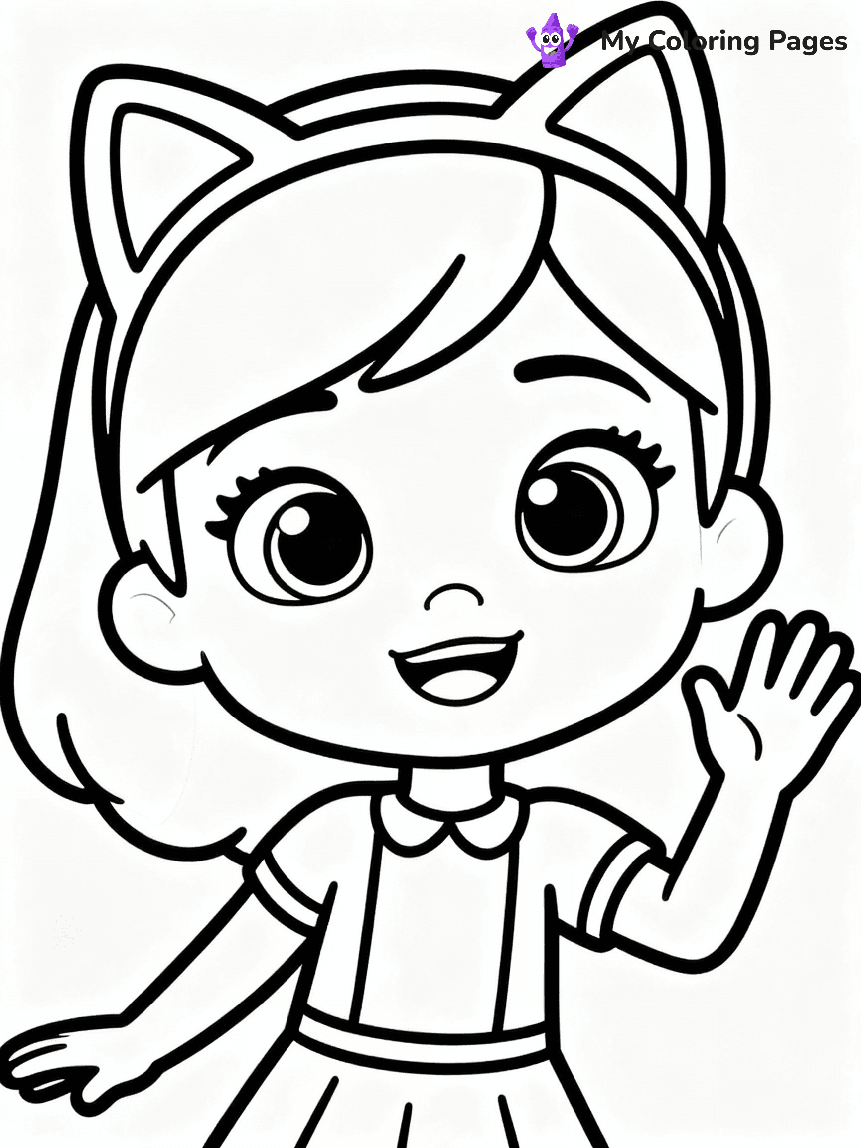 ⚠️ CRITICAL REQUIREMENT - ABSOLUTE BLACK AND WHITE ONLY ⚠️
This MUST be a BLACK AND WHITE line drawing ONLY. NO COLORS whatsoever.
- ONLY pure black lines (#000000) on pure white background (#FFFFFF)
- ABSOLUTELY NO colors, NO shading, NO gradients, NO grayscale
- If there are ANY colors in the output, the image is REJECTED
- This is a COLORING PAGE - meant to be COLORED IN by children
- The output must be UNCOLORED line art ready for coloring
⚠️ SUBJECT TO DRAW: Gabby from Gabby's Dollhouse in CGI animation style, wearing cat ears headband, waving
(REMEMBER: Output must be BLACK AND WHITE line art only, NOT colored!)
# COLORING PAGE: BLACK OUTLINES ONLY - WHITE BACKGROUND MANDATORY
Create a **coloring book page** using EXACTLY two values: black lines, white space.
## NON-NEGOTIABLE BINARY RULES
- **ONLY #000000 (black) and #FFFFFF (white)** - NO other values exist
- **EVERY PIXEL = BLACK OR WHITE** - no gray/shading/antialiasing
- **WHITE BACKGROUND MANDATORY** - entire canvas stays white
- **ALL SHAPES HOLLOW** - everything is empty outlines waiting to be colored
- **FORBIDDEN:** fills, shading, gradients, patterns, textures, colors
- **NO SOLID REGIONS** - if it's not a thin line, it's wrong
## Universal Line Standards
- Black outlines ONLY - thin, uniform weight
- Every shape completely empty inside
- Closed contours suitable for coloring
- Simple flat illustration - zero depth/3D/realism
- **Style:** Whimsical Doodle Art Alley - rounded, friendly outlines (unless specified)
## Everything = Outline Only
- Characters/animals: hollow shapes
- Objects/clothing: empty contours
- Backgrounds/scenery: line work only
- Natural elements: outlined forms
- Dark/night areas: don't exist (use outlined symbols)
- Textures/patterns: convert to simple lines
## The Test
Can a child color EVERY white space with crayons? If any area is pre-filled/shaded/gray, it FAILS. Every shape must be waiting to receive color.
**FINAL OUTPUT**: Binary coloring page. Black lines define shapes. White spaces ready for coloring. Nothing else exists. No exceptions. Print-ready.
⚠️ FINAL REMINDER: Draw the subject "Gabby from Gabby's Dollhouse in CGI animation style, wearing cat ears headband, waving" as BLACK AND WHITE line art. Zero colors in output.