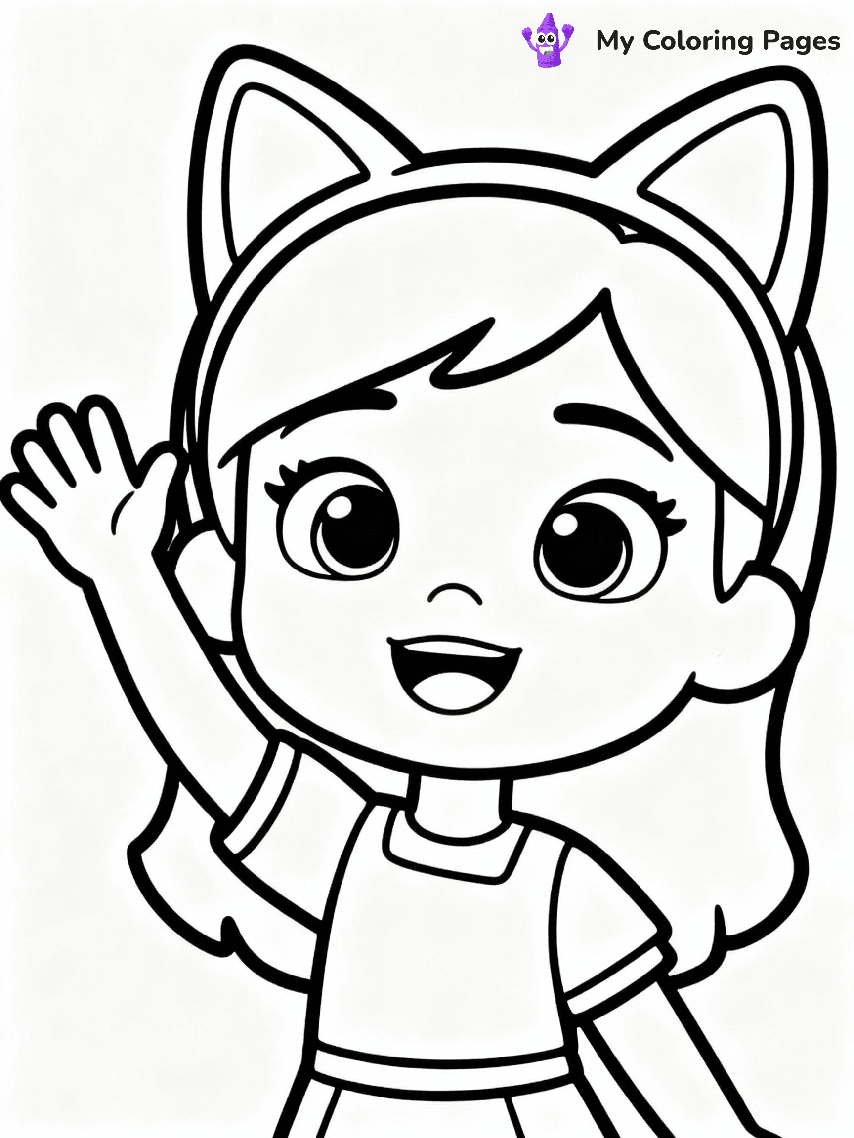 ⚠️ CRITICAL REQUIREMENT - ABSOLUTE BLACK AND WHITE ONLY ⚠️
This MUST be a BLACK AND WHITE line drawing ONLY. NO COLORS whatsoever.
- ONLY pure black lines (#000000) on pure white background (#FFFFFF)
- ABSOLUTELY NO colors, NO shading, NO gradients, NO grayscale
- If there are ANY colors in the output, the image is REJECTED
- This is a COLORING PAGE - meant to be COLORED IN by children
- The output must be UNCOLORED line art ready for coloring
⚠️ SUBJECT TO DRAW: Gabby from Gabby's Dollhouse in CGI animation style, wearing cat ears headband, waving
(REMEMBER: Output must be BLACK AND WHITE line art only, NOT colored!)
# COLORING PAGE: BLACK OUTLINES ONLY - WHITE BACKGROUND MANDATORY
Create a **coloring book page** using EXACTLY two values: black lines, white space.
## NON-NEGOTIABLE BINARY RULES
- **ONLY #000000 (black) and #FFFFFF (white)** - NO other values exist
- **EVERY PIXEL = BLACK OR WHITE** - no gray/shading/antialiasing
- **WHITE BACKGROUND MANDATORY** - entire canvas stays white
- **ALL SHAPES HOLLOW** - everything is empty outlines waiting to be colored
- **FORBIDDEN:** fills, shading, gradients, patterns, textures, colors
- **NO SOLID REGIONS** - if it's not a thin line, it's wrong
## Universal Line Standards
- Black outlines ONLY - thin, uniform weight
- Every shape completely empty inside
- Closed contours suitable for coloring
- Simple flat illustration - zero depth/3D/realism
- **Style:** Whimsical Doodle Art Alley - rounded, friendly outlines (unless specified)
## Everything = Outline Only
- Characters/animals: hollow shapes
- Objects/clothing: empty contours
- Backgrounds/scenery: line work only
- Natural elements: outlined forms
- Dark/night areas: don't exist (use outlined symbols)
- Textures/patterns: convert to simple lines
## The Test
Can a child color EVERY white space with crayons? If any area is pre-filled/shaded/gray, it FAILS. Every shape must be waiting to receive color.
**FINAL OUTPUT**: Binary coloring page. Black lines define shapes. White spaces ready for coloring. Nothing else exists. No exceptions. Print-ready.
⚠️ FINAL REMINDER: Draw the subject "Gabby from Gabby's Dollhouse in CGI animation style, wearing cat ears headband, waving" as BLACK AND WHITE line art. Zero colors in output.