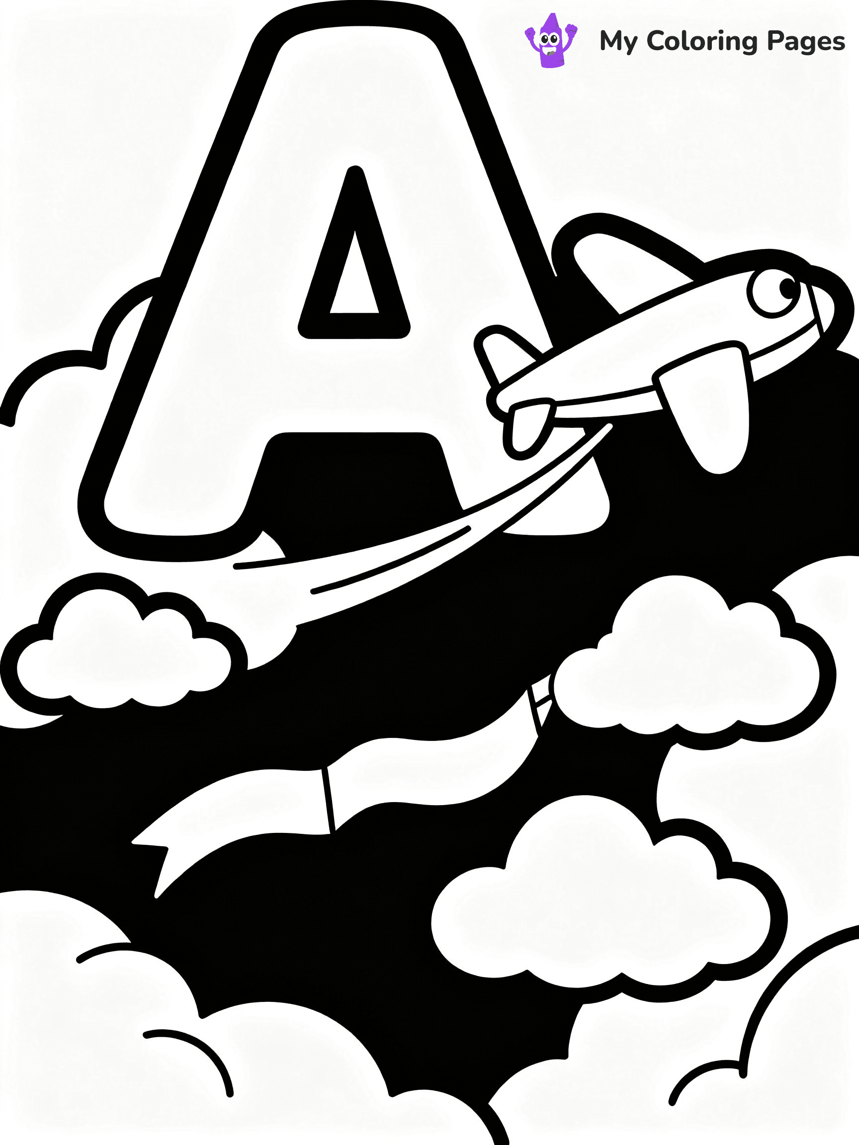 Letter A Coloring Pages - 12