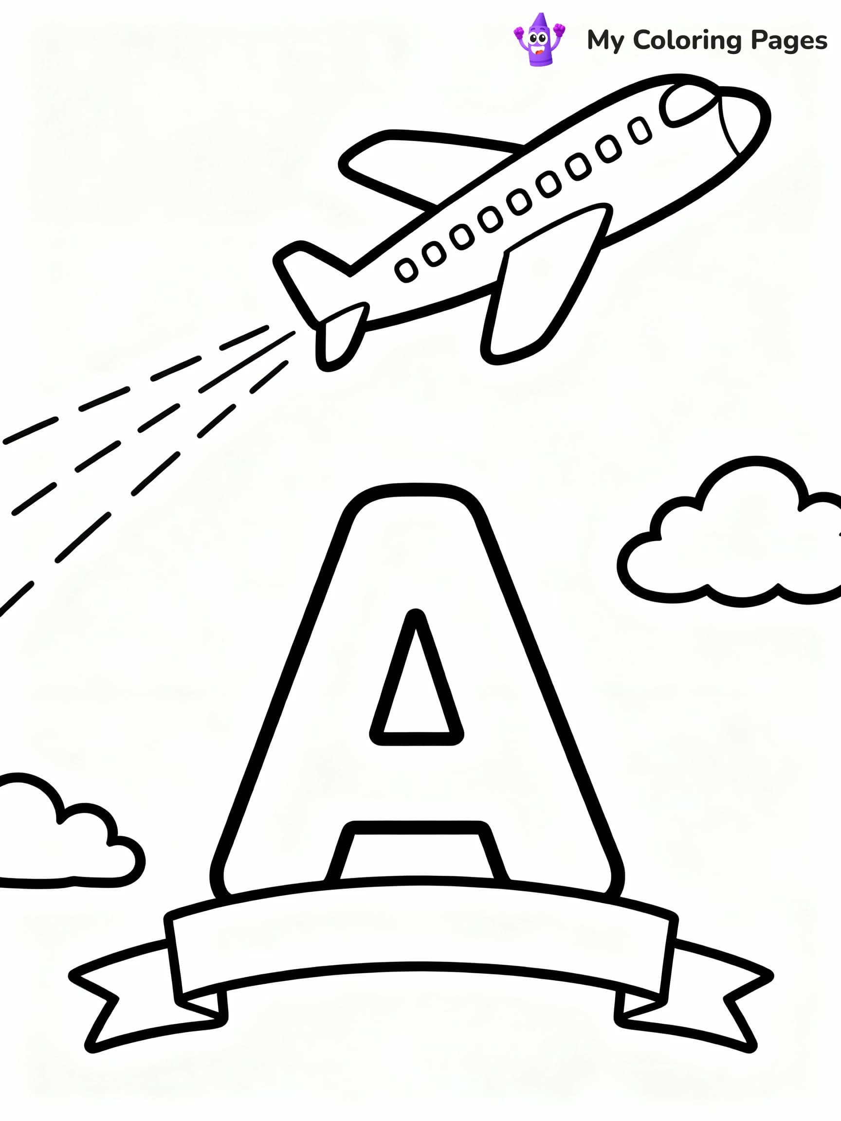 Letter A Coloring Pages - 9