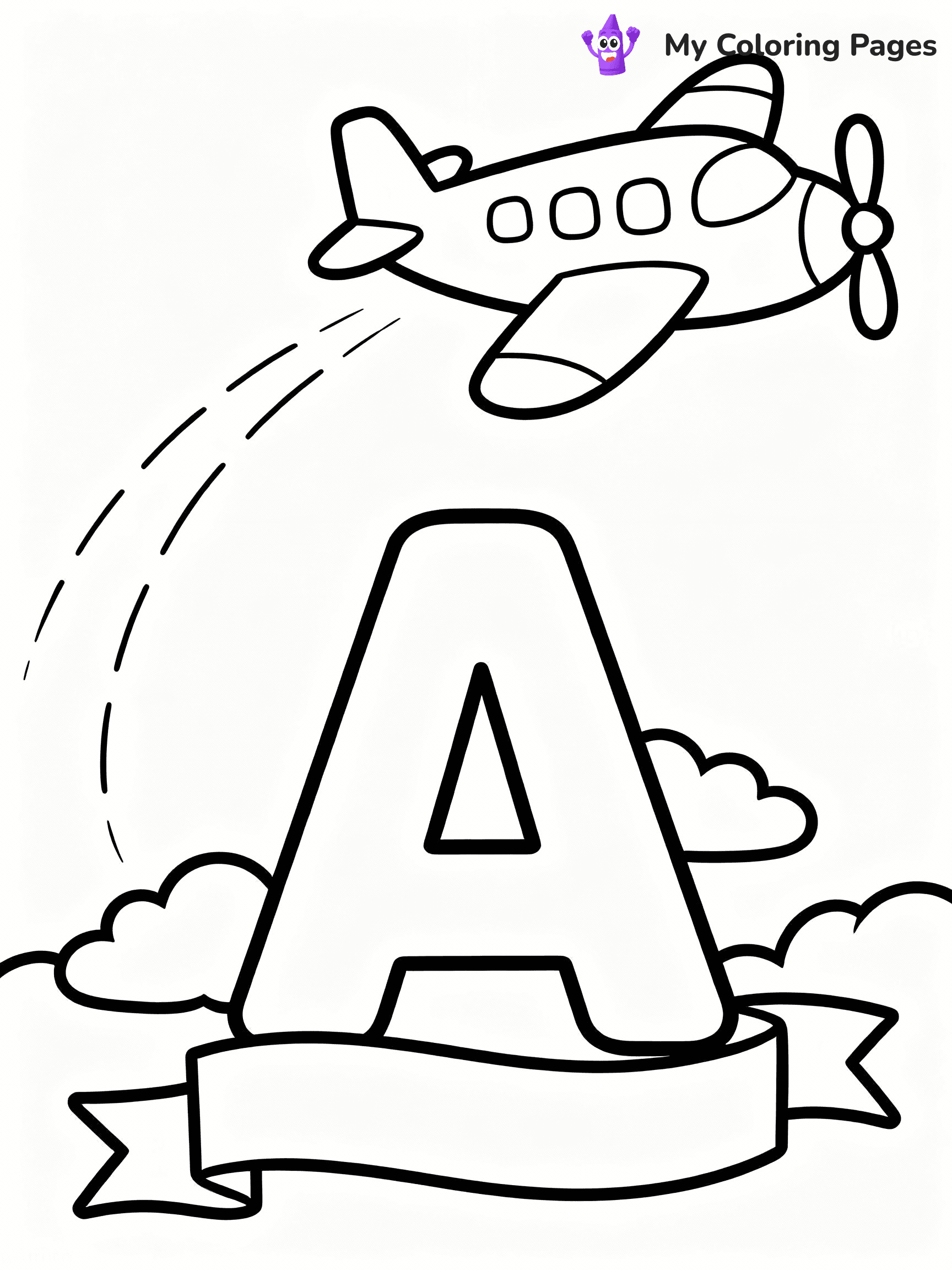 Letter A Coloring Pages - 7