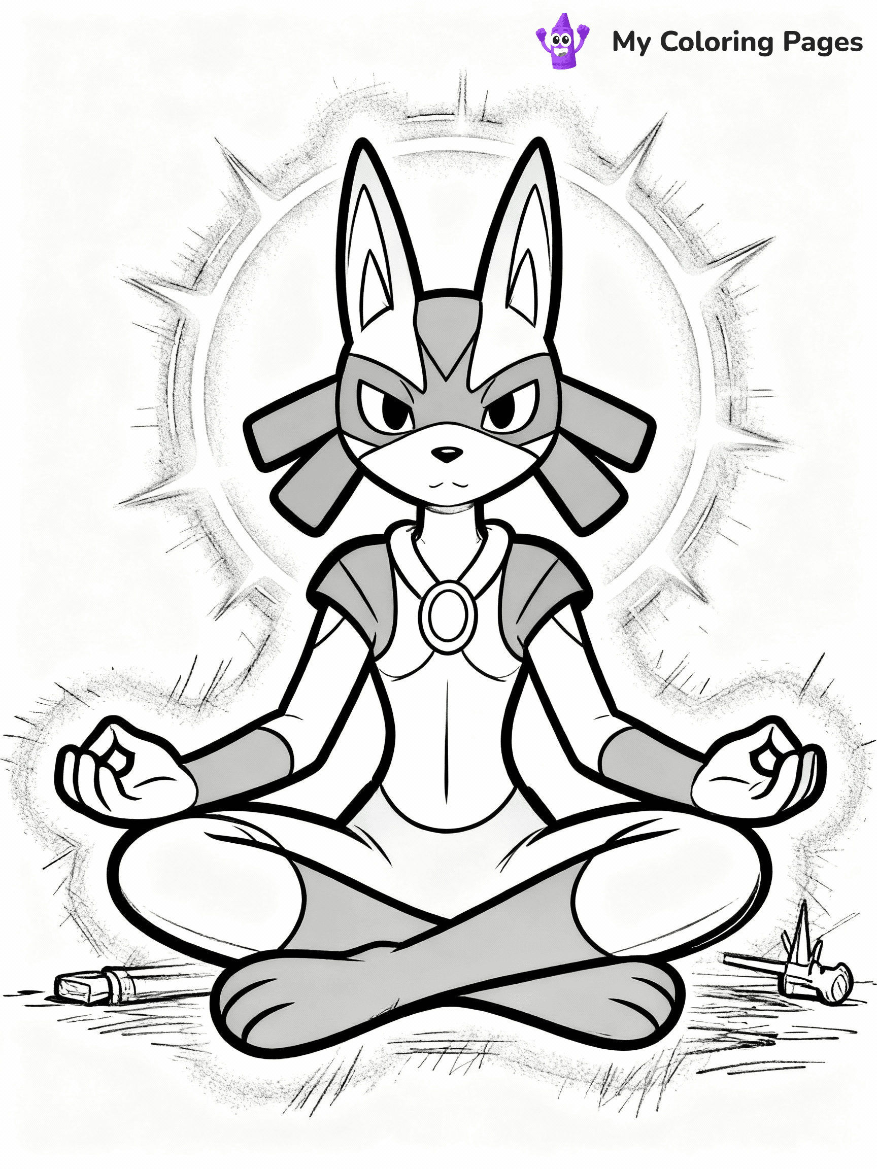 Lucario Coloring Pages - 27