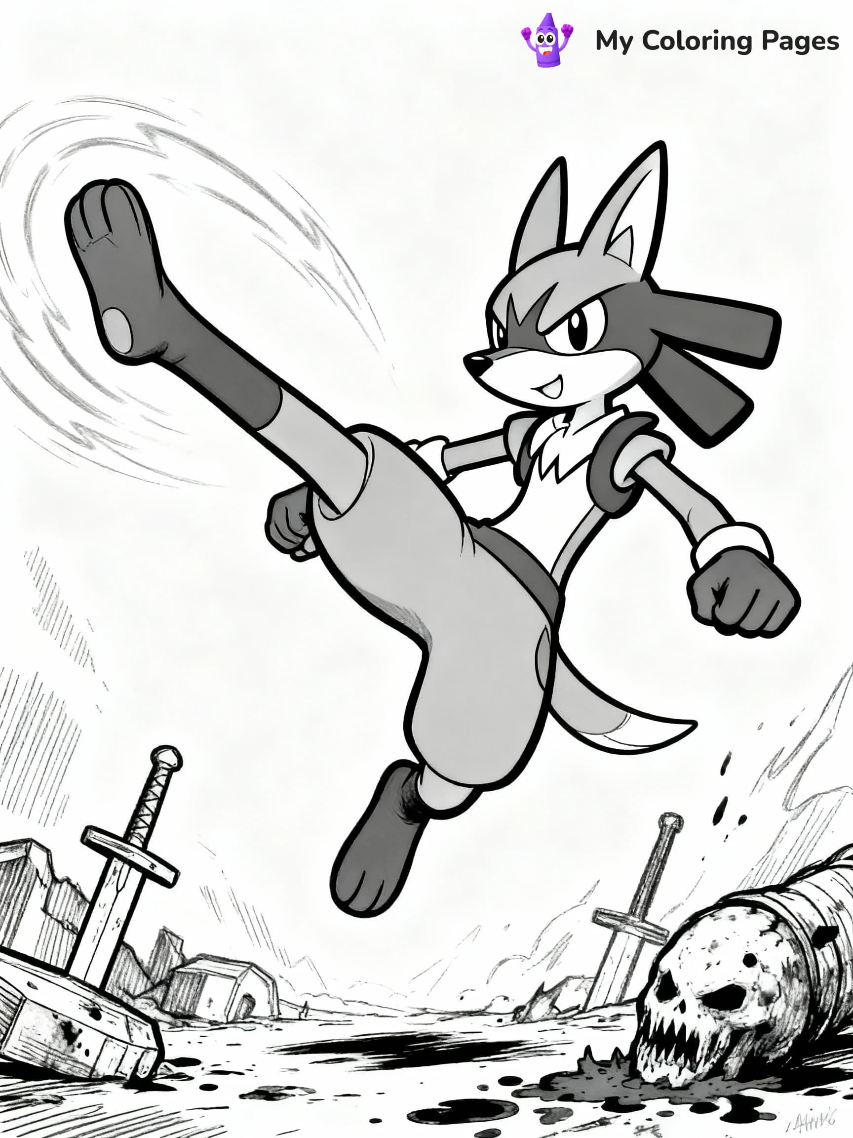 Lucario Coloring Pages - 18