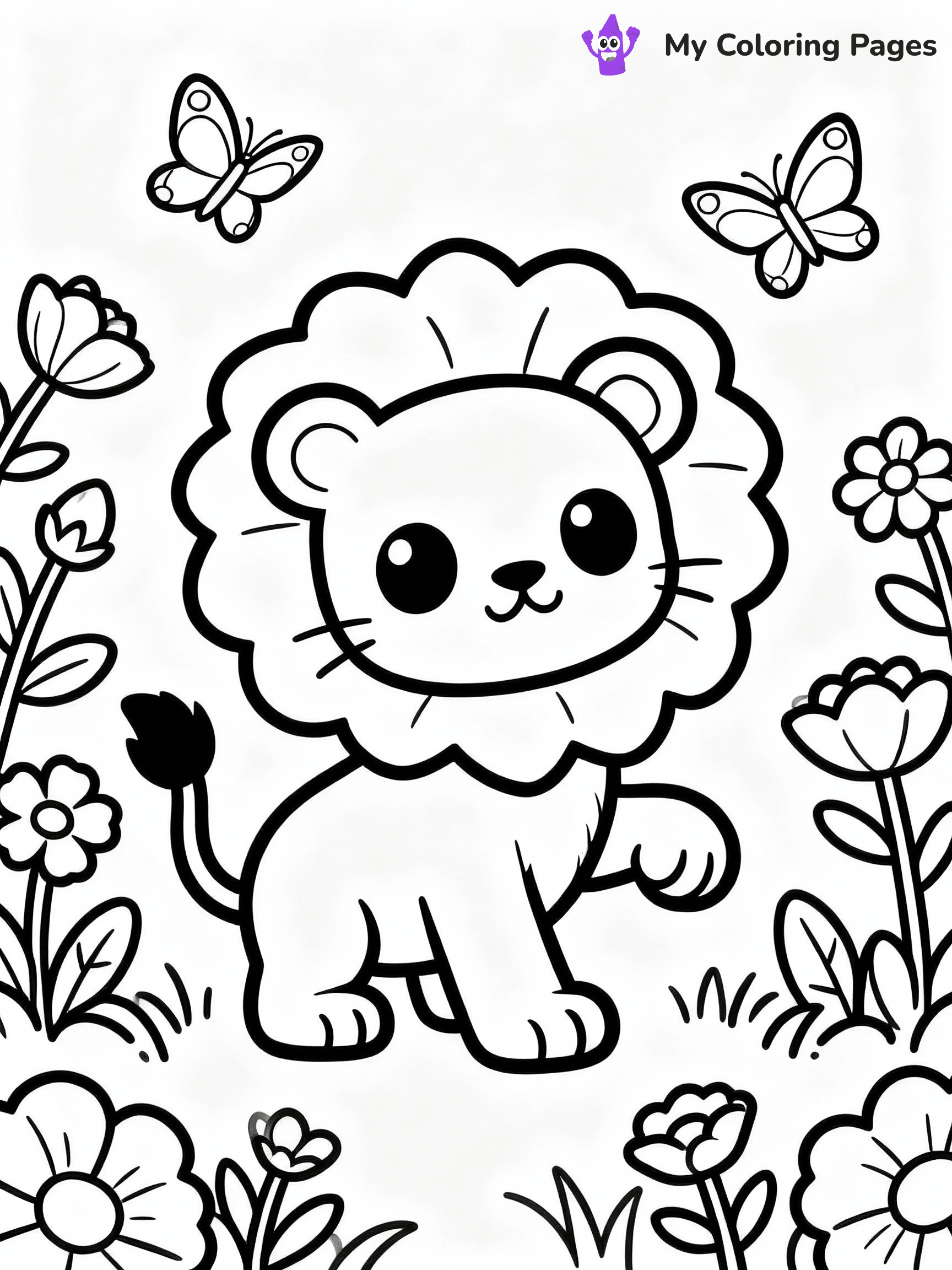 ⚠️ CRITICAL REQUIREMENT - ABSOLUTE BLACK AND WHITE ONLY ⚠️
This MUST be a BLACK AND WHITE line drawing ONLY. NO COLORS whatsoever.
- ONLY pure black lines (#000000) on pure white background (#FFFFFF)
- ABSOLUTELY NO colors, NO shading, NO gradients, NO grayscale
- If there are ANY colors in the output, the image is REJECTED
- This is a COLORING PAGE - meant to be COLORED IN by children
- The output must be UNCOLORED line art ready for coloring
⚠️ SUBJECT TO DRAW: Kawaii baby lion in cute style, playing with butterflies, big eyes, surrounded by flowers
(REMEMBER: Output must be BLACK AND WHITE line art only, NOT colored!)
# COLORING PAGE: BLACK OUTLINES ONLY - WHITE BACKGROUND MANDATORY
Create a **coloring book page** using EXACTLY two values: black lines, white space.
## NON-NEGOTIABLE BINARY RULES
- **ONLY #000000 (black) and #FFFFFF (white)** - NO other values exist
- **EVERY PIXEL = BLACK OR WHITE** - no gray/shading/antialiasing
- **WHITE BACKGROUND MANDATORY** - entire canvas stays white
- **ALL SHAPES HOLLOW** - everything is empty outlines waiting to be colored
- **FORBIDDEN:** fills, shading, gradients, patterns, textures, colors
- **NO SOLID REGIONS** - if it's not a thin line, it's wrong
## Universal Line Standards
- Black outlines ONLY - thin, uniform weight
- Every shape completely empty inside
- Closed contours suitable for coloring
- Simple flat illustration - zero depth/3D/realism
- **Style:** Whimsical Doodle Art Alley - rounded, friendly outlines (unless specified)
## Everything = Outline Only
- Characters/animals: hollow shapes
- Objects/clothing: empty contours
- Backgrounds/scenery: line work only
- Natural elements: outlined forms
- Dark/night areas: don't exist (use outlined symbols)
- Textures/patterns: convert to simple lines
## The Test
Can a child color EVERY white space with crayons? If any area is pre-filled/shaded/gray or colored in, it FAILS. Every shape must be waiting to receive color.
**FINAL OUTPUT**: Binary coloring page. Black lines define shapes. White spaces ready for coloring. Nothing else exists. No exceptions. Print-ready.
⚠️ FINAL REMINDER: Draw the subject "Kawaii baby lion in cute style, playing with butterflies, big eyes, surrounded by flowers" as BLACK AND WHITE line art. Zero colors in output.