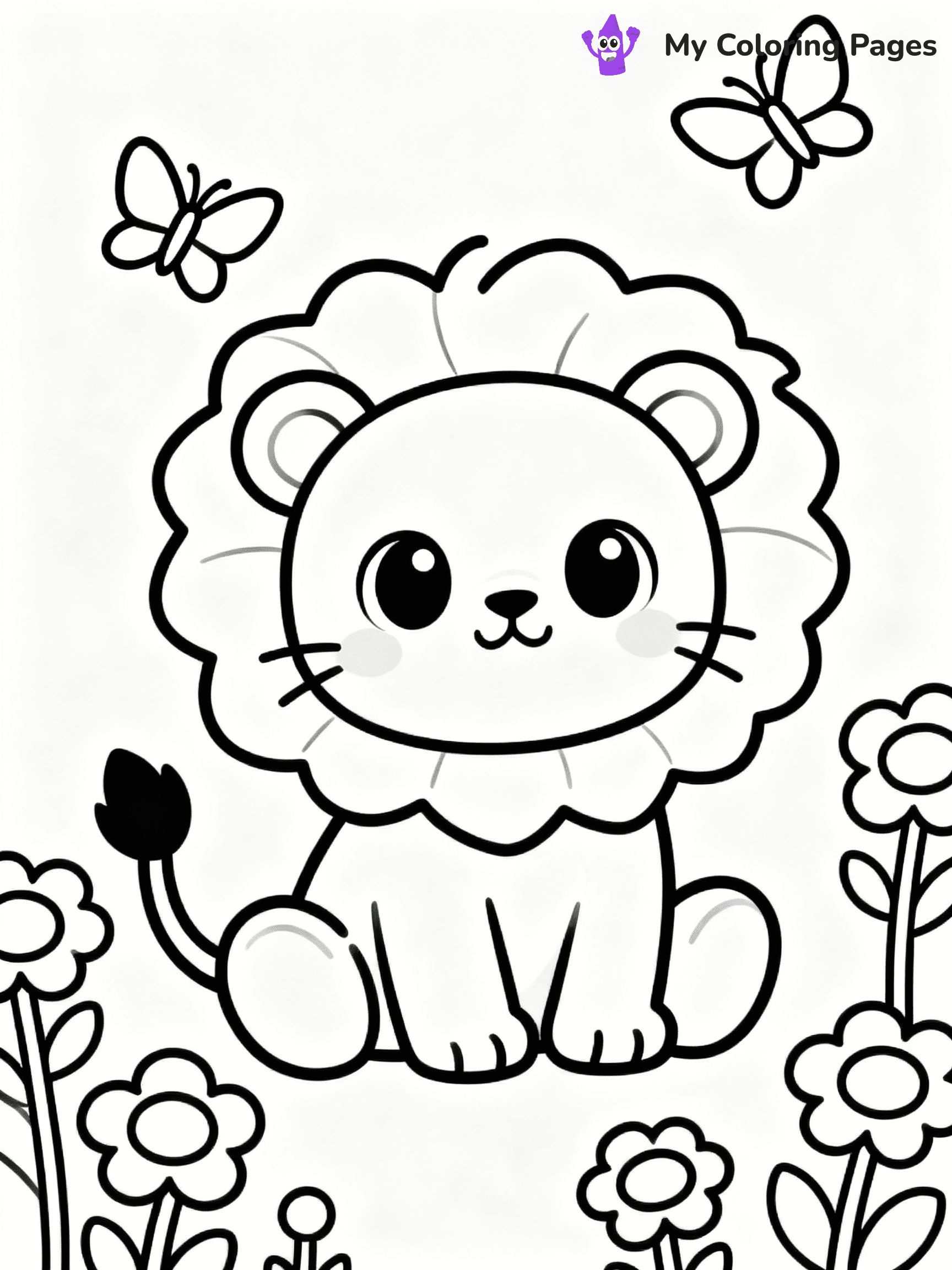 ⚠️ CRITICAL REQUIREMENT - ABSOLUTE BLACK AND WHITE ONLY ⚠️
This MUST be a BLACK AND WHITE line drawing ONLY. NO COLORS whatsoever.
- ONLY pure black lines (#000000) on pure white background (#FFFFFF)
- ABSOLUTELY NO colors, NO shading, NO gradients, NO grayscale
- If there are ANY colors in the output, the image is REJECTED
- This is a COLORING PAGE - meant to be COLORED IN by children
- The output must be UNCOLORED line art ready for coloring
⚠️ SUBJECT TO DRAW: Kawaii baby lion in cute style, playing with butterflies, big eyes, surrounded by flowers
(REMEMBER: Output must be BLACK AND WHITE line art only, NOT colored!)
# COLORING PAGE: BLACK OUTLINES ONLY - WHITE BACKGROUND MANDATORY
Create a **coloring book page** using EXACTLY two values: black lines, white space.
## NON-NEGOTIABLE BINARY RULES
- **ONLY #000000 (black) and #FFFFFF (white)** - NO other values exist
- **EVERY PIXEL = BLACK OR WHITE** - no gray/shading/antialiasing
- **WHITE BACKGROUND MANDATORY** - entire canvas stays white
- **ALL SHAPES HOLLOW** - everything is empty outlines waiting to be colored
- **FORBIDDEN:** fills, shading, gradients, patterns, textures, colors
- **NO SOLID REGIONS** - if it's not a thin line, it's wrong
## Universal Line Standards
- Black outlines ONLY - thin, uniform weight
- Every shape completely empty inside
- Closed contours suitable for coloring
- Simple flat illustration - zero depth/3D/realism
- **Style:** Whimsical Doodle Art Alley - rounded, friendly outlines (unless specified)
## Everything = Outline Only
- Characters/animals: hollow shapes
- Objects/clothing: empty contours
- Backgrounds/scenery: line work only
- Natural elements: outlined forms
- Dark/night areas: don't exist (use outlined symbols)
- Textures/patterns: convert to simple lines
## The Test
Can a child color EVERY white space with crayons? If any area is pre-filled/shaded/gray or colored in, it FAILS. Every shape must be waiting to receive color.
**FINAL OUTPUT**: Binary coloring page. Black lines define shapes. White spaces ready for coloring. Nothing else exists. No exceptions. Print-ready.
⚠️ FINAL REMINDER: Draw the subject "Kawaii baby lion in cute style, playing with butterflies, big eyes, surrounded by flowers" as BLACK AND WHITE line art. Zero colors in output.