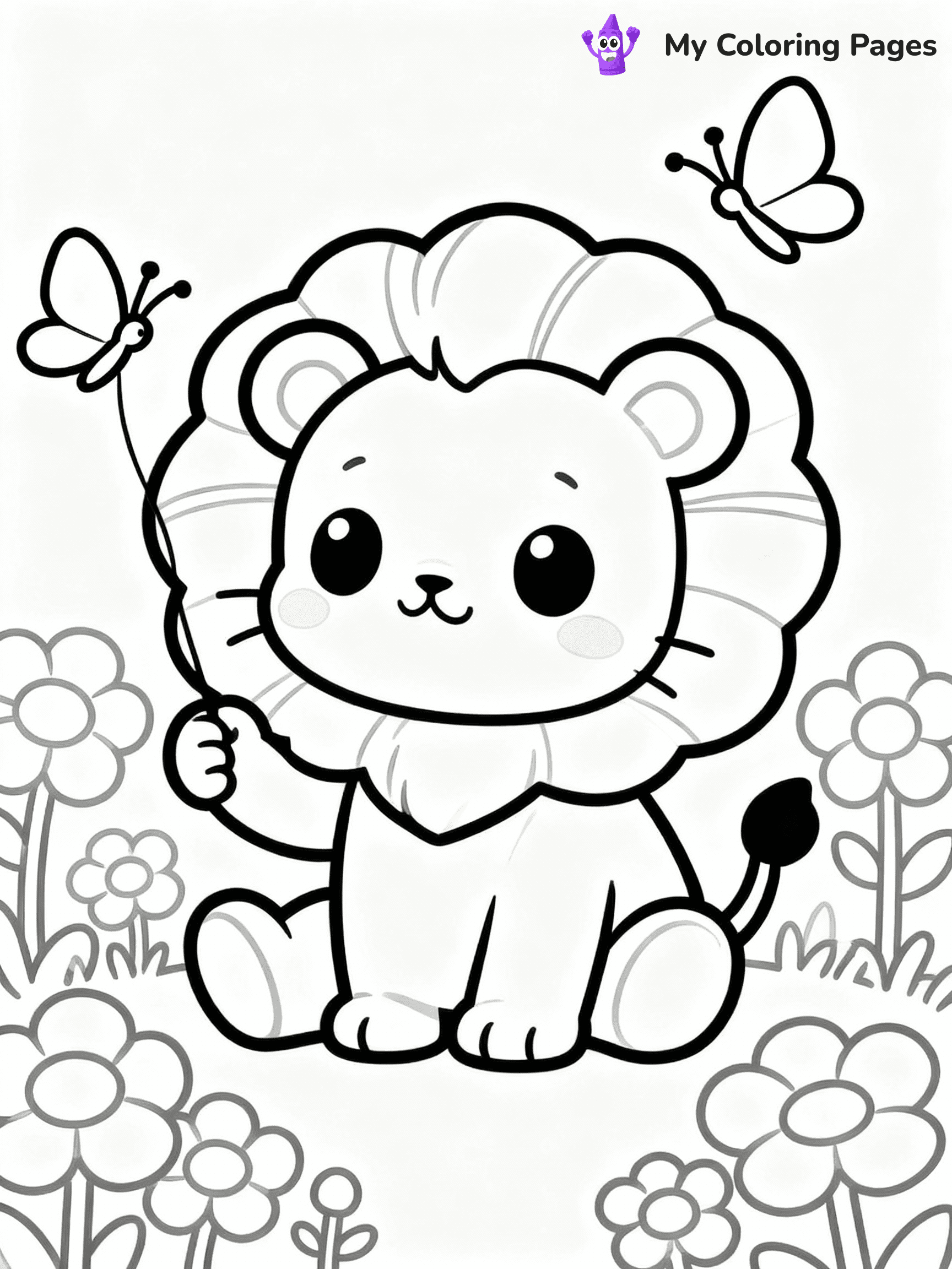⚠️ CRITICAL REQUIREMENT - ABSOLUTE BLACK AND WHITE ONLY ⚠️
This MUST be a BLACK AND WHITE line drawing ONLY. NO COLORS whatsoever.
- ONLY pure black lines (#000000) on pure white background (#FFFFFF)
- ABSOLUTELY NO colors, NO shading, NO gradients, NO grayscale
- If there are ANY colors in the output, the image is REJECTED
- This is a COLORING PAGE - meant to be COLORED IN by children
- The output must be UNCOLORED line art ready for coloring
⚠️ SUBJECT TO DRAW: Kawaii baby lion in cute style, playing with butterflies, big eyes, surrounded by flowers
(REMEMBER: Output must be BLACK AND WHITE line art only, NOT colored!)
# COLORING PAGE: BLACK OUTLINES ONLY - WHITE BACKGROUND MANDATORY
Create a **coloring book page** using EXACTLY two values: black lines, white space.
## NON-NEGOTIABLE BINARY RULES
- **ONLY #000000 (black) and #FFFFFF (white)** - NO other values exist
- **EVERY PIXEL = BLACK OR WHITE** - no gray/shading/antialiasing
- **WHITE BACKGROUND MANDATORY** - entire canvas stays white
- **ALL SHAPES HOLLOW** - everything is empty outlines waiting to be colored
- **FORBIDDEN:** fills, shading, gradients, patterns, textures, colors
- **NO SOLID REGIONS** - if it's not a thin line, it's wrong
## Universal Line Standards
- Black outlines ONLY - thin, uniform weight
- Every shape completely empty inside
- Closed contours suitable for coloring
- Simple flat illustration - zero depth/3D/realism
- **Style:** Whimsical Doodle Art Alley - rounded, friendly outlines (unless specified)
## Everything = Outline Only
- Characters/animals: hollow shapes
- Objects/clothing: empty contours
- Backgrounds/scenery: line work only
- Natural elements: outlined forms
- Dark/night areas: don't exist (use outlined symbols)
- Textures/patterns: convert to simple lines
## The Test
Can a child color EVERY white space with crayons? If any area is pre-filled/shaded/gray or colored in, it FAILS. Every shape must be waiting to receive color.
**FINAL OUTPUT**: Binary coloring page. Black lines define shapes. White spaces ready for coloring. Nothing else exists. No exceptions. Print-ready.
⚠️ FINAL REMINDER: Draw the subject "Kawaii baby lion in cute style, playing with butterflies, big eyes, surrounded by flowers" as BLACK AND WHITE line art. Zero colors in output.