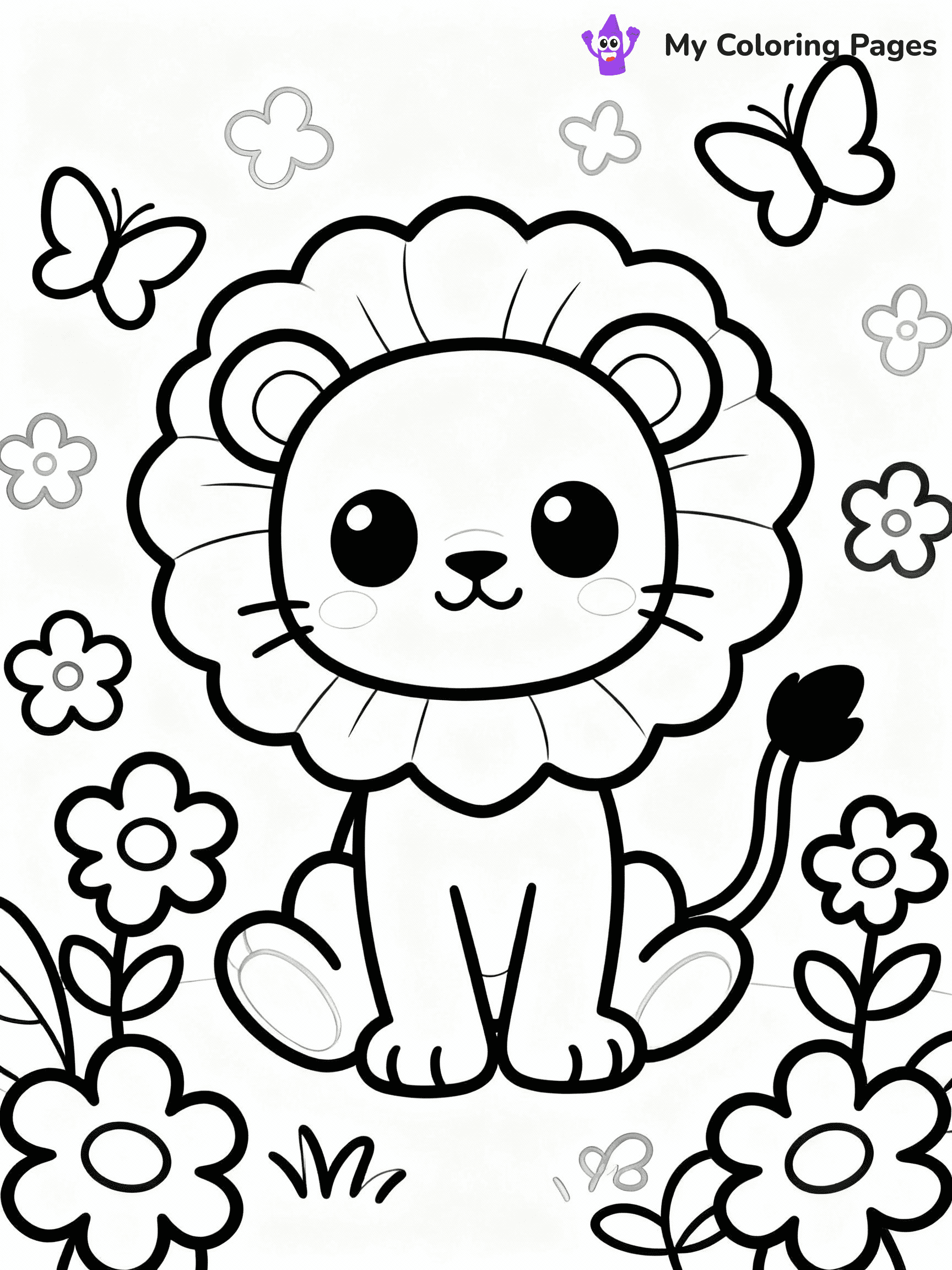 ⚠️ CRITICAL REQUIREMENT - ABSOLUTE BLACK AND WHITE ONLY ⚠️
This MUST be a BLACK AND WHITE line drawing ONLY. NO COLORS whatsoever.
- ONLY pure black lines (#000000) on pure white background (#FFFFFF)
- ABSOLUTELY NO colors, NO shading, NO gradients, NO grayscale
- If there are ANY colors in the output, the image is REJECTED
- This is a COLORING PAGE - meant to be COLORED IN by children
- The output must be UNCOLORED line art ready for coloring
⚠️ SUBJECT TO DRAW: Kawaii baby lion in cute style, playing with butterflies, big eyes, surrounded by flowers
(REMEMBER: Output must be BLACK AND WHITE line art only, NOT colored!)
# COLORING PAGE: BLACK OUTLINES ONLY - WHITE BACKGROUND MANDATORY
Create a **coloring book page** using EXACTLY two values: black lines, white space.
## NON-NEGOTIABLE BINARY RULES
- **ONLY #000000 (black) and #FFFFFF (white)** - NO other values exist
- **EVERY PIXEL = BLACK OR WHITE** - no gray/shading/antialiasing
- **WHITE BACKGROUND MANDATORY** - entire canvas stays white
- **ALL SHAPES HOLLOW** - everything is empty outlines waiting to be colored
- **FORBIDDEN:** fills, shading, gradients, patterns, textures, colors
- **NO SOLID REGIONS** - if it's not a thin line, it's wrong
## Universal Line Standards
- Black outlines ONLY - thin, uniform weight
- Every shape completely empty inside
- Closed contours suitable for coloring
- Simple flat illustration - zero depth/3D/realism
- **Style:** Whimsical Doodle Art Alley - rounded, friendly outlines (unless specified)
## Everything = Outline Only
- Characters/animals: hollow shapes
- Objects/clothing: empty contours
- Backgrounds/scenery: line work only
- Natural elements: outlined forms
- Dark/night areas: don't exist (use outlined symbols)
- Textures/patterns: convert to simple lines
## The Test
Can a child color EVERY white space with crayons? If any area is pre-filled/shaded/gray or colored in, it FAILS. Every shape must be waiting to receive color.
**FINAL OUTPUT**: Binary coloring page. Black lines define shapes. White spaces ready for coloring. Nothing else exists. No exceptions. Print-ready.
⚠️ FINAL REMINDER: Draw the subject "Kawaii baby lion in cute style, playing with butterflies, big eyes, surrounded by flowers" as BLACK AND WHITE line art. Zero colors in output.