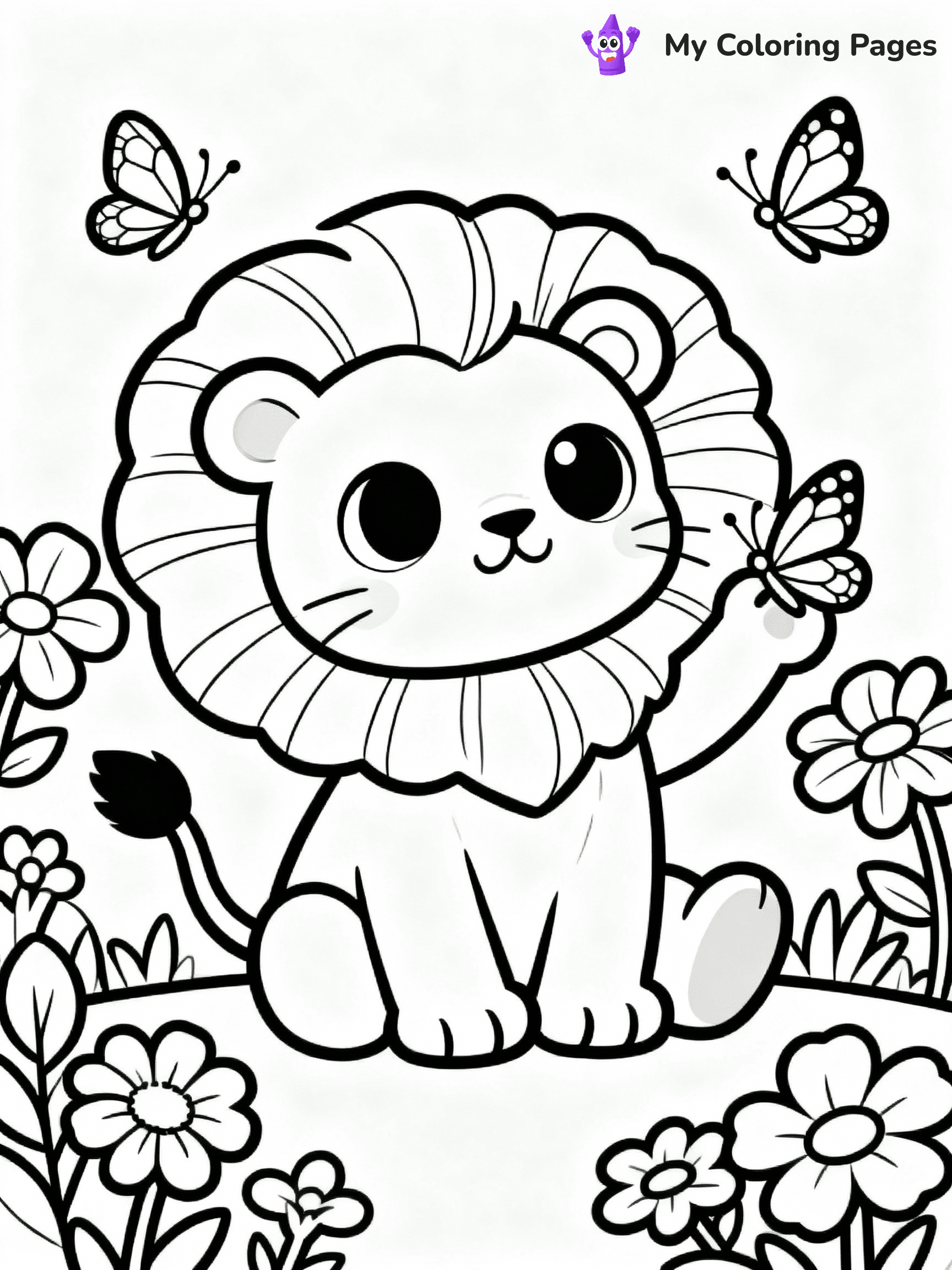 ⚠️ CRITICAL REQUIREMENT - ABSOLUTE BLACK AND WHITE ONLY ⚠️
This MUST be a BLACK AND WHITE line drawing ONLY. NO COLORS whatsoever.
- ONLY pure black lines (#000000) on pure white background (#FFFFFF)
- ABSOLUTELY NO colors, NO shading, NO gradients, NO grayscale
- If there are ANY colors in the output, the image is REJECTED
- This is a COLORING PAGE - meant to be COLORED IN by children
- The output must be UNCOLORED line art ready for coloring
⚠️ SUBJECT TO DRAW: Kawaii baby lion in cute style, playing with butterflies, big eyes, surrounded by flowers
(REMEMBER: Output must be BLACK AND WHITE line art only, NOT colored!)
# COLORING PAGE: BLACK OUTLINES ONLY - WHITE BACKGROUND MANDATORY
Create a **coloring book page** using EXACTLY two values: black lines, white space.
## NON-NEGOTIABLE BINARY RULES
- **ONLY #000000 (black) and #FFFFFF (white)** - NO other values exist
- **EVERY PIXEL = BLACK OR WHITE** - no gray/shading/antialiasing
- **WHITE BACKGROUND MANDATORY** - entire canvas stays white
- **ALL SHAPES HOLLOW** - everything is empty outlines waiting to be colored
- **FORBIDDEN:** fills, shading, gradients, patterns, textures, colors
- **NO SOLID REGIONS** - if it's not a thin line, it's wrong
## Universal Line Standards
- Black outlines ONLY - thin, uniform weight
- Every shape completely empty inside
- Closed contours suitable for coloring
- Simple flat illustration - zero depth/3D/realism
- **Style:** Whimsical Doodle Art Alley - rounded, friendly outlines (unless specified)
## Everything = Outline Only
- Characters/animals: hollow shapes
- Objects/clothing: empty contours
- Backgrounds/scenery: line work only
- Natural elements: outlined forms
- Dark/night areas: don't exist (use outlined symbols)
- Textures/patterns: convert to simple lines
## The Test
Can a child color EVERY white space with crayons? If any area is pre-filled/shaded/gray or colored in, it FAILS. Every shape must be waiting to receive color.
**FINAL OUTPUT**: Binary coloring page. Black lines define shapes. White spaces ready for coloring. Nothing else exists. No exceptions. Print-ready.
⚠️ FINAL REMINDER: Draw the subject "Kawaii baby lion in cute style, playing with butterflies, big eyes, surrounded by flowers" as BLACK AND WHITE line art. Zero colors in output.