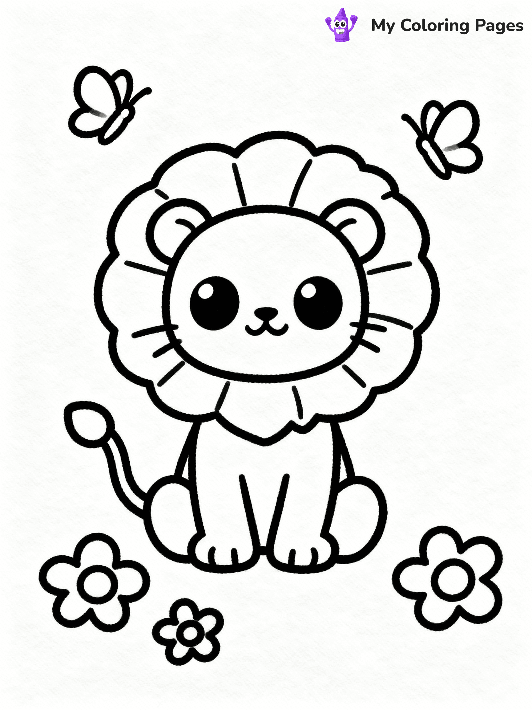 ⚠️ CRITICAL REQUIREMENT - ABSOLUTE BLACK AND WHITE ONLY ⚠️
This MUST be a BLACK AND WHITE line drawing ONLY. NO COLORS whatsoever.
- ONLY pure black lines (#000000) on pure white background (#FFFFFF)
- ABSOLUTELY NO colors, NO shading, NO gradients, NO grayscale
- If there are ANY colors in the output, the image is REJECTED
- This is a COLORING PAGE - meant to be COLORED IN by children
- The output must be UNCOLORED line art ready for coloring
⚠️ SUBJECT TO DRAW: Kawaii baby lion in cute style, playing with butterflies, big eyes, surrounded by flowers
(REMEMBER: Output must be BLACK AND WHITE line art only, NOT colored!)
# COLORING PAGE: BLACK OUTLINES ONLY - WHITE BACKGROUND MANDATORY
Create a **coloring book page** using EXACTLY two values: black lines, white space.
## NON-NEGOTIABLE BINARY RULES
- **ONLY #000000 (black) and #FFFFFF (white)** - NO other values exist
- **EVERY PIXEL = BLACK OR WHITE** - no gray/shading/antialiasing
- **WHITE BACKGROUND MANDATORY** - entire canvas stays white
- **ALL SHAPES HOLLOW** - everything is empty outlines waiting to be colored
- **FORBIDDEN:** fills, shading, gradients, patterns, textures, colors
- **NO SOLID REGIONS** - if it's not a thin line, it's wrong
## Universal Line Standards
- Black outlines ONLY - thin, uniform weight
- Every shape completely empty inside
- Closed contours suitable for coloring
- Simple flat illustration - zero depth/3D/realism
- **Style:** Whimsical Doodle Art Alley - rounded, friendly outlines (unless specified)
## Everything = Outline Only
- Characters/animals: hollow shapes
- Objects/clothing: empty contours
- Backgrounds/scenery: line work only
- Natural elements: outlined forms
- Dark/night areas: don't exist (use outlined symbols)
- Textures/patterns: convert to simple lines
## The Test
Can a child color EVERY white space with crayons? If any area is pre-filled/shaded/gray or colored in, it FAILS. Every shape must be waiting to receive color.
**FINAL OUTPUT**: Binary coloring page. Black lines define shapes. White spaces ready for coloring. Nothing else exists. No exceptions. Print-ready.
⚠️ FINAL REMINDER: Draw the subject "Kawaii baby lion in cute style, playing with butterflies, big eyes, surrounded by flowers" as BLACK AND WHITE line art. Zero colors in output.