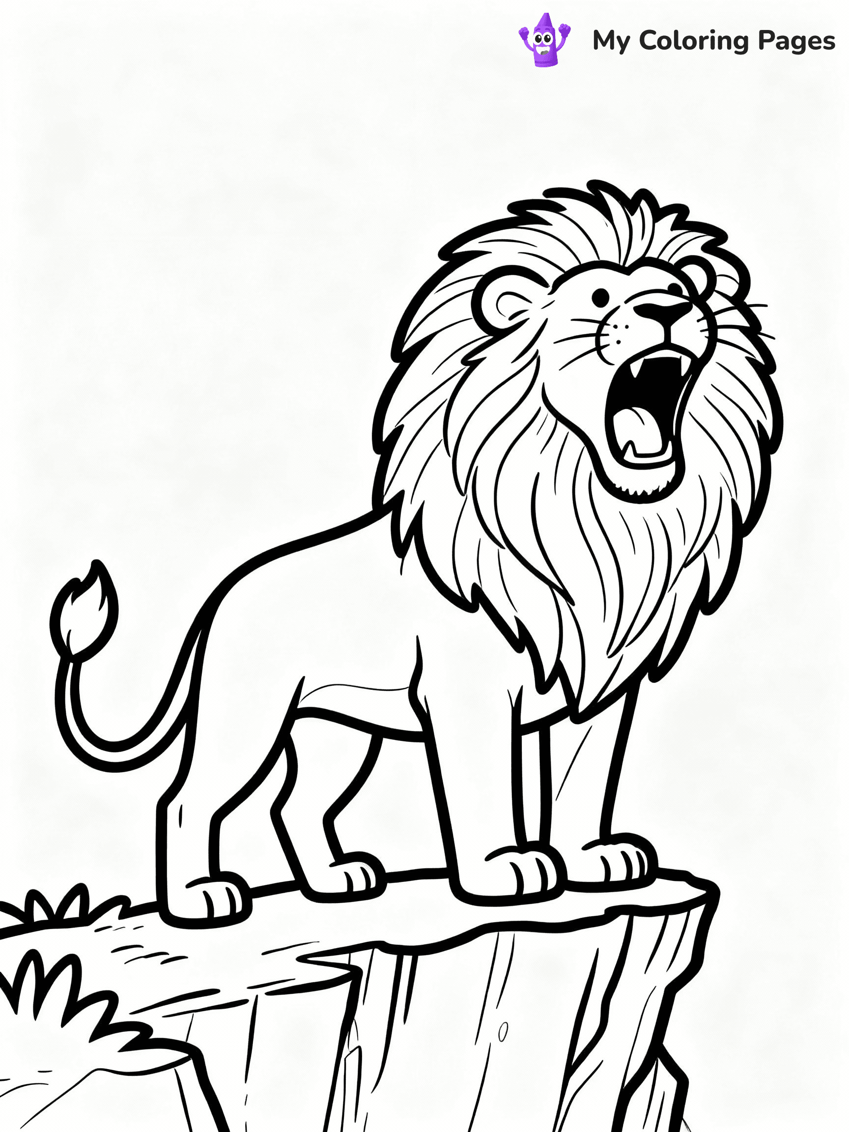 ⚠️ CRITICAL REQUIREMENT - ABSOLUTE BLACK AND WHITE ONLY ⚠️
This MUST be a BLACK AND WHITE line drawing ONLY. NO COLORS whatsoever.
- ONLY pure black lines (#000000) on pure white background (#FFFFFF)
- ABSOLUTELY NO colors, NO shading, NO gradients, NO grayscale
- If there are ANY colors in the output, the image is REJECTED
- This is a COLORING PAGE - meant to be COLORED IN by children
- The output must be UNCOLORED line art ready for coloring
⚠️ SUBJECT TO DRAW: Majestic male lion in realistic style, roaring with mouth open, thick mane flowing, standing on a cliff
(REMEMBER: Output must be BLACK AND WHITE line art only, NOT colored!)
# COLORING PAGE: BLACK OUTLINES ONLY - WHITE BACKGROUND MANDATORY
Create a **coloring book page** using EXACTLY two values: black lines, white space.
## NON-NEGOTIABLE BINARY RULES
- **ONLY #000000 (black) and #FFFFFF (white)** - NO other values exist
- **EVERY PIXEL = BLACK OR WHITE** - no gray/shading/antialiasing
- **WHITE BACKGROUND MANDATORY** - entire canvas stays white
- **ALL SHAPES HOLLOW** - everything is empty outlines waiting to be colored
- **FORBIDDEN:** fills, shading, gradients, patterns, textures, colors
- **NO SOLID REGIONS** - if it's not a thin line, it's wrong
## Universal Line Standards
- Black outlines ONLY - thin, uniform weight
- Every shape completely empty inside
- Closed contours suitable for coloring
- Simple flat illustration - zero depth/3D/realism
- **Style:** Whimsical Doodle Art Alley - rounded, friendly outlines (unless specified)
## Everything = Outline Only
- Characters/animals: hollow shapes
- Objects/clothing: empty contours
- Backgrounds/scenery: line work only
- Natural elements: outlined forms
- Dark/night areas: don't exist (use outlined symbols)
- Textures/patterns: convert to simple lines
## The Test
Can a child color EVERY white space with crayons? If any area is pre-filled/shaded/gray or colored in, it FAILS. Every shape must be waiting to receive color.
**FINAL OUTPUT**: Binary coloring page. Black lines define shapes. White spaces ready for coloring. Nothing else exists. No exceptions. Print-ready.
⚠️ FINAL REMINDER: Draw the subject "Majestic male lion in realistic style, roaring with mouth open, thick mane flowing, standing on a cliff" as BLACK AND WHITE line art. Zero colors in output.