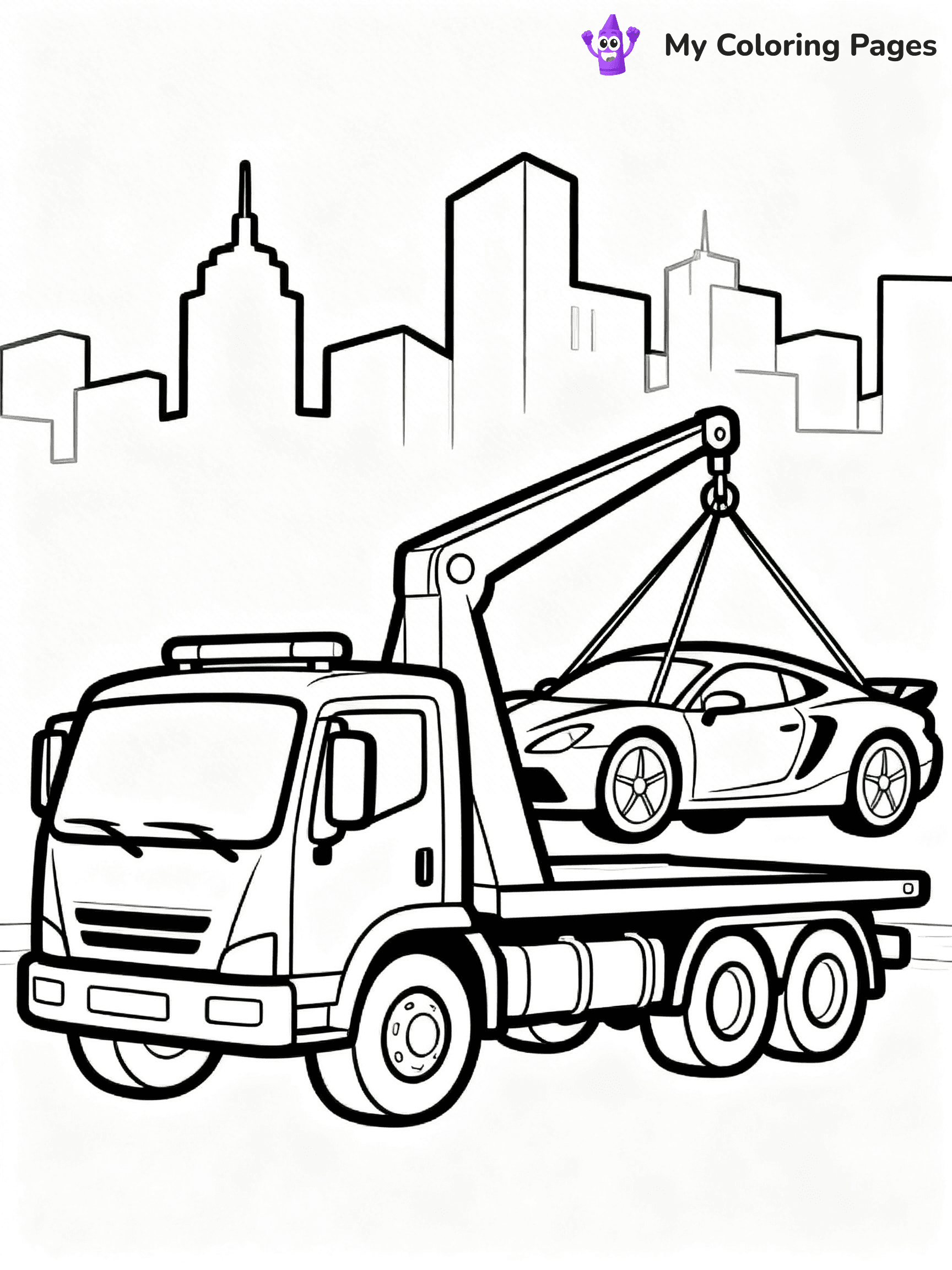 Tow Truck Coloring Pages - 7