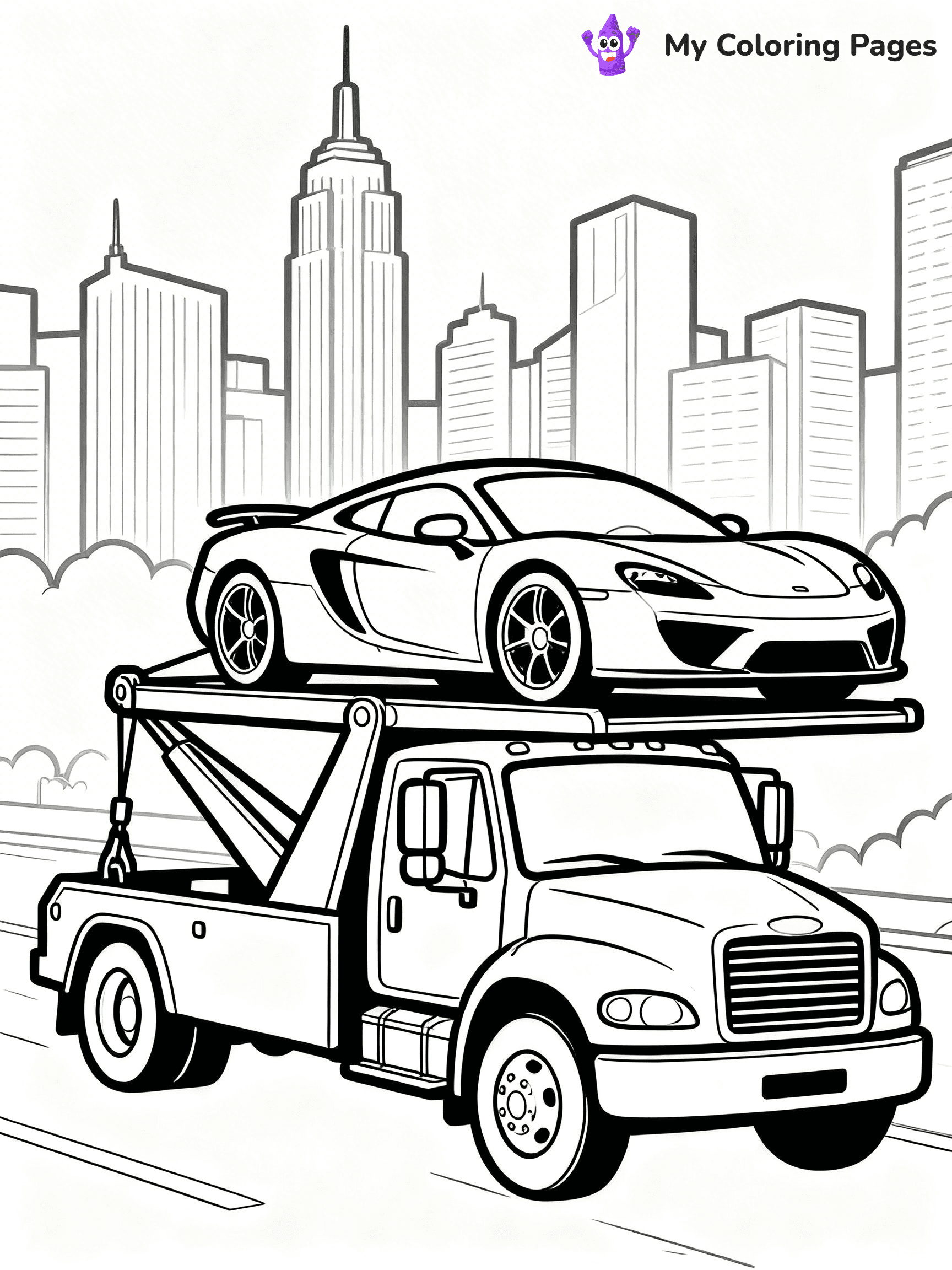 Tow Truck Coloring Pages - 3