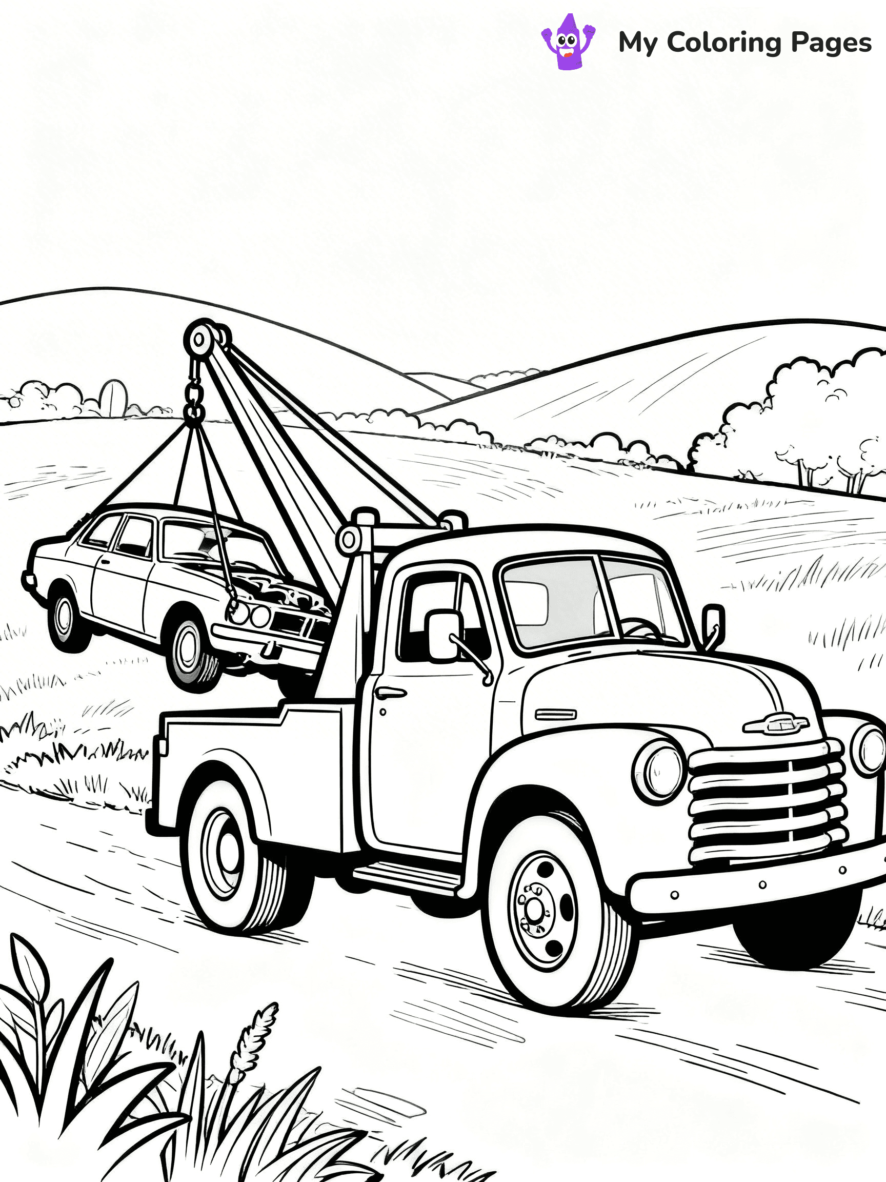 Tow Truck Coloring Pages - 2