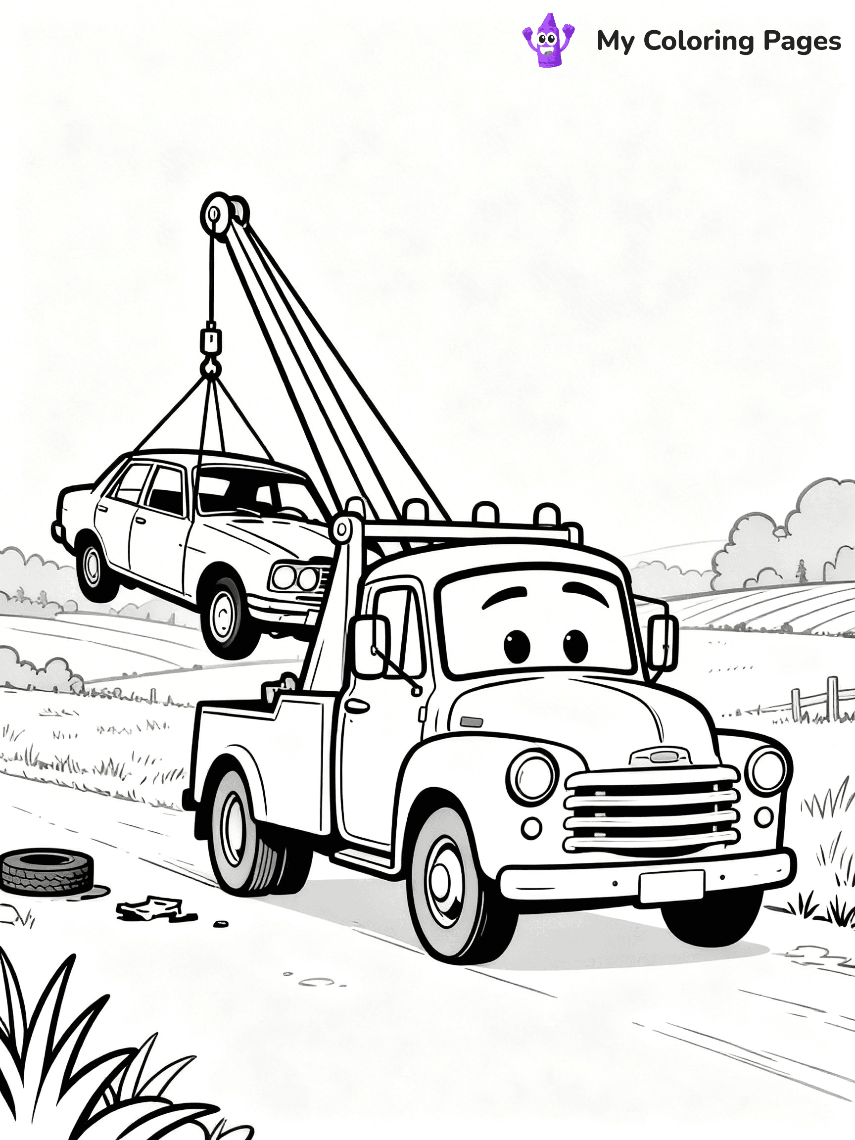 Tow Truck Coloring Pages - 1