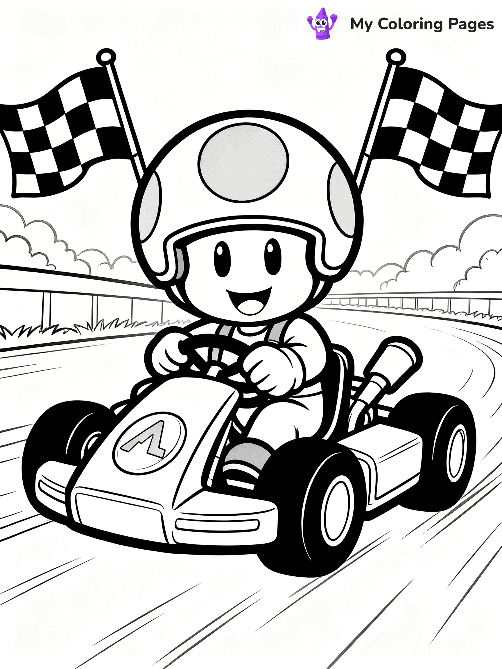 Toad Mario Coloring Pages - 1