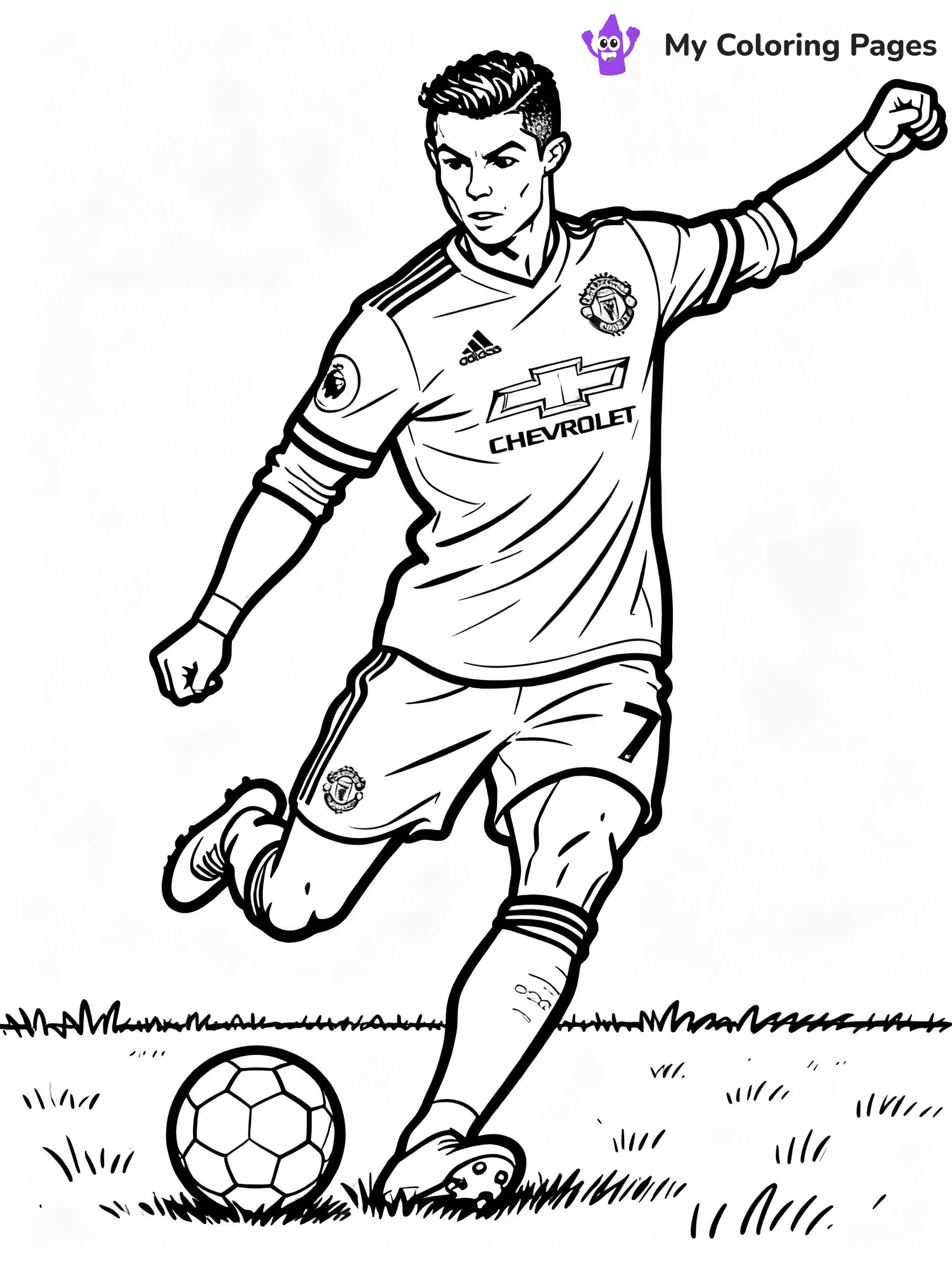 ⚠️ CRITICAL REQUIREMENT - ABSOLUTE BLACK AND WHITE ONLY ⚠️
This MUST be a BLACK AND WHITE line drawing ONLY. NO COLORS whatsoever.
- ONLY pure black lines (#000000) on pure white background (#FFFFFF)
- ABSOLUTELY NO colors, NO shading, NO gradients, NO grayscale
- If there are ANY colors in the output, the image is REJECTED
- This is a COLORING PAGE - meant to be COLORED IN by children
- The output must be UNCOLORED line art ready for coloring
⚠️ SUBJECT TO DRAW: Manchester United Ronaldo taking a free kick, intense concentration, grass field, outline style
(REMEMBER: Output must be BLACK AND WHITE line art only, NOT colored!)
# COLORING PAGE: BLACK OUTLINES ONLY - WHITE BACKGROUND MANDATORY
Create a **coloring book page** using EXACTLY two values: black lines, white space.
## NON-NEGOTIABLE BINARY RULES
- **ONLY #000000 (black) and #FFFFFF (white)** - NO other values exist
- **EVERY PIXEL = BLACK OR WHITE** - no gray/shading/antialiasing
- **WHITE BACKGROUND MANDATORY** - entire canvas stays white
- **ALL SHAPES HOLLOW** - everything is empty outlines waiting to be colored
- **FORBIDDEN:** fills, shading, gradients, patterns, textures, colors
- **NO SOLID REGIONS** - if it's not a thin line, it's wrong
## Universal Line Standards
- Black outlines ONLY - thin, uniform weight
- Every shape completely empty inside
- Closed contours suitable for coloring
- Simple flat illustration - zero depth/3D/realism
- **Style:** Whimsical Doodle Art Alley - rounded, friendly outlines (unless specified)
## Everything = Outline Only
- Characters/animals: hollow shapes
- Objects/clothing: empty contours
- Backgrounds/scenery: line work only
- Natural elements: outlined forms
- Dark/night areas: don't exist (use outlined symbols)
- Textures/patterns: convert to simple lines
## The Test
Can a child color EVERY white space with crayons? If any area is pre-filled/shaded/gray or colored in, it FAILS. Every shape must be waiting to receive color.
**FINAL OUTPUT**: Binary coloring page. Black lines define shapes. White spaces ready for coloring. Nothing else exists. No exceptions. Print-ready.
⚠️ FINAL REMINDER: Draw the subject "Manchester United Ronaldo taking a free kick, intense concentration, grass field, outline style" as BLACK AND WHITE line art. Zero colors in output.