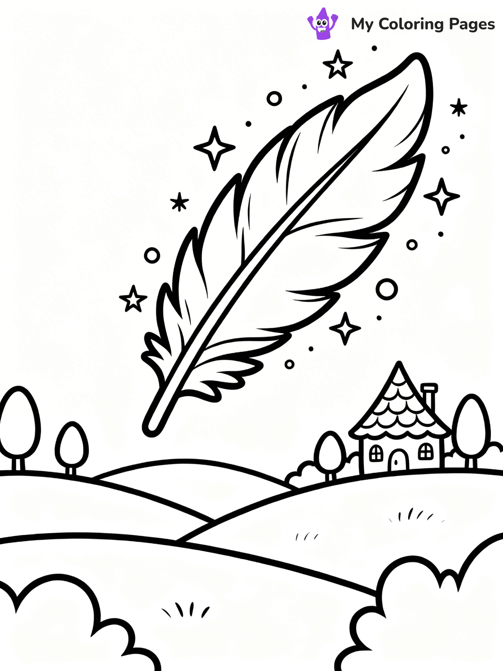 Feather Coloring Pages - 2