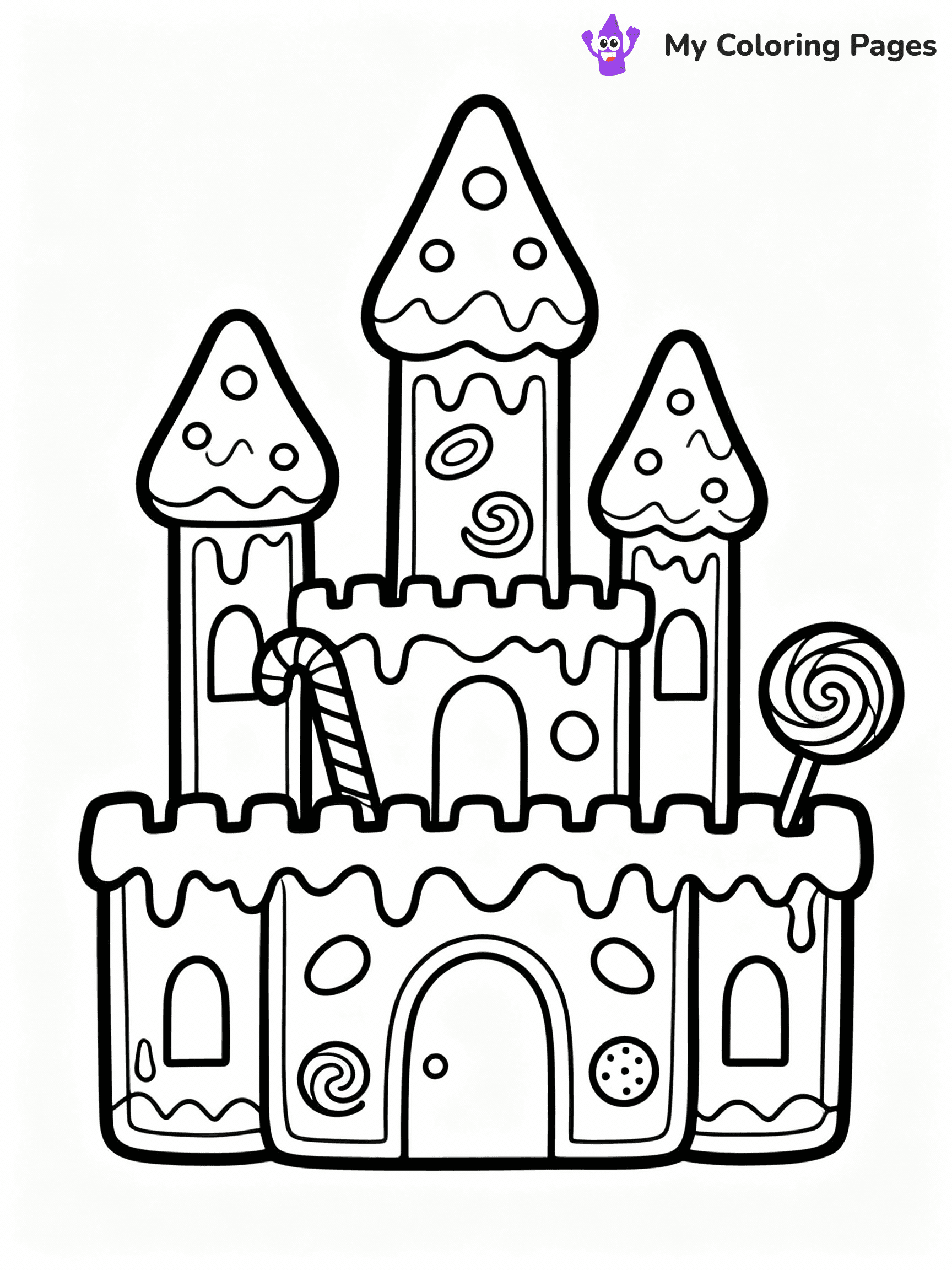 ⚠️ CRITICAL REQUIREMENT - ABSOLUTE BLACK AND WHITE ONLY ⚠️
This MUST be a BLACK AND WHITE line drawing ONLY. NO COLORS whatsoever.
- ONLY pure black lines (#000000) on pure white background (#FFFFFF)
- ABSOLUTELY NO colors, NO shading, NO gradients, NO grayscale
- If there are ANY colors in the output, the image is REJECTED
- This is a COLORING PAGE - meant to be COLORED IN by children
- The output must be UNCOLORED line art ready for coloring
⚠️ SUBJECT TO DRAW: Gingerbread castle with tall towers, candy decorations, and icing details, whimsical style
(REMEMBER: Output must be BLACK AND WHITE line art only, NOT colored!)
# COLORING PAGE: BLACK OUTLINES ONLY - WHITE BACKGROUND MANDATORY
Create a **coloring book page** using EXACTLY two values: black lines, white space.
## NON-NEGOTIABLE BINARY RULES
- **ONLY #000000 (black) and #FFFFFF (white)** - NO other values exist
- **EVERY PIXEL = BLACK OR WHITE** - no gray/shading/antialiasing
- **WHITE BACKGROUND MANDATORY** - entire canvas stays white
- **ALL SHAPES HOLLOW** - everything is empty outlines waiting to be colored
- **FORBIDDEN:** fills, shading, gradients, patterns, textures, colors
- **NO SOLID REGIONS** - if it's not a thin line, it's wrong
## Universal Line Standards
- Black outlines ONLY - thin, uniform weight
- Every shape completely empty inside
- Closed contours suitable for coloring
- Simple flat illustration - zero depth/3D/realism
- **Style:** Whimsical Doodle Art Alley - rounded, friendly outlines (unless specified)
## Everything = Outline Only
- Characters/animals: hollow shapes
- Objects/clothing: empty contours
- Backgrounds/scenery: line work only
- Natural elements: outlined forms
- Dark/night areas: don't exist (use outlined symbols)
- Textures/patterns: convert to simple lines
## The Test
Can a child color EVERY white space with crayons? If any area is pre-filled/shaded/gray or colored in, it FAILS. Every shape must be waiting to receive color.
**FINAL OUTPUT**: Binary coloring page. Black lines define shapes. White spaces ready for coloring. Nothing else exists. No exceptions. Print-ready.
⚠️ FINAL REMINDER: Draw the subject "Gingerbread castle with tall towers, candy decorations, and icing details, whimsical style" as BLACK AND WHITE line art. Zero colors in output.