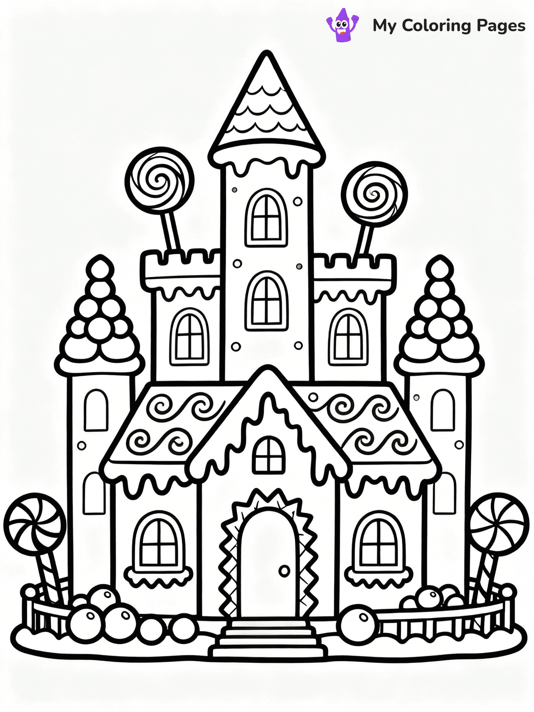 ⚠️ CRITICAL REQUIREMENT - ABSOLUTE BLACK AND WHITE ONLY ⚠️
This MUST be a BLACK AND WHITE line drawing ONLY. NO COLORS whatsoever.
- ONLY pure black lines (#000000) on pure white background (#FFFFFF)
- ABSOLUTELY NO colors, NO shading, NO gradients, NO grayscale
- If there are ANY colors in the output, the image is REJECTED
- This is a COLORING PAGE - meant to be COLORED IN by children
- The output must be UNCOLORED line art ready for coloring
⚠️ SUBJECT TO DRAW: Gingerbread castle with tall towers, candy decorations, and icing details, whimsical style
(REMEMBER: Output must be BLACK AND WHITE line art only, NOT colored!)
# COLORING PAGE: BLACK OUTLINES ONLY - WHITE BACKGROUND MANDATORY
Create a **coloring book page** using EXACTLY two values: black lines, white space.
## NON-NEGOTIABLE BINARY RULES
- **ONLY #000000 (black) and #FFFFFF (white)** - NO other values exist
- **EVERY PIXEL = BLACK OR WHITE** - no gray/shading/antialiasing
- **WHITE BACKGROUND MANDATORY** - entire canvas stays white
- **ALL SHAPES HOLLOW** - everything is empty outlines waiting to be colored
- **FORBIDDEN:** fills, shading, gradients, patterns, textures, colors
- **NO SOLID REGIONS** - if it's not a thin line, it's wrong
## Universal Line Standards
- Black outlines ONLY - thin, uniform weight
- Every shape completely empty inside
- Closed contours suitable for coloring
- Simple flat illustration - zero depth/3D/realism
- **Style:** Whimsical Doodle Art Alley - rounded, friendly outlines (unless specified)
## Everything = Outline Only
- Characters/animals: hollow shapes
- Objects/clothing: empty contours
- Backgrounds/scenery: line work only
- Natural elements: outlined forms
- Dark/night areas: don't exist (use outlined symbols)
- Textures/patterns: convert to simple lines
## The Test
Can a child color EVERY white space with crayons? If any area is pre-filled/shaded/gray or colored in, it FAILS. Every shape must be waiting to receive color.
**FINAL OUTPUT**: Binary coloring page. Black lines define shapes. White spaces ready for coloring. Nothing else exists. No exceptions. Print-ready.
⚠️ FINAL REMINDER: Draw the subject "Gingerbread castle with tall towers, candy decorations, and icing details, whimsical style" as BLACK AND WHITE line art. Zero colors in output.