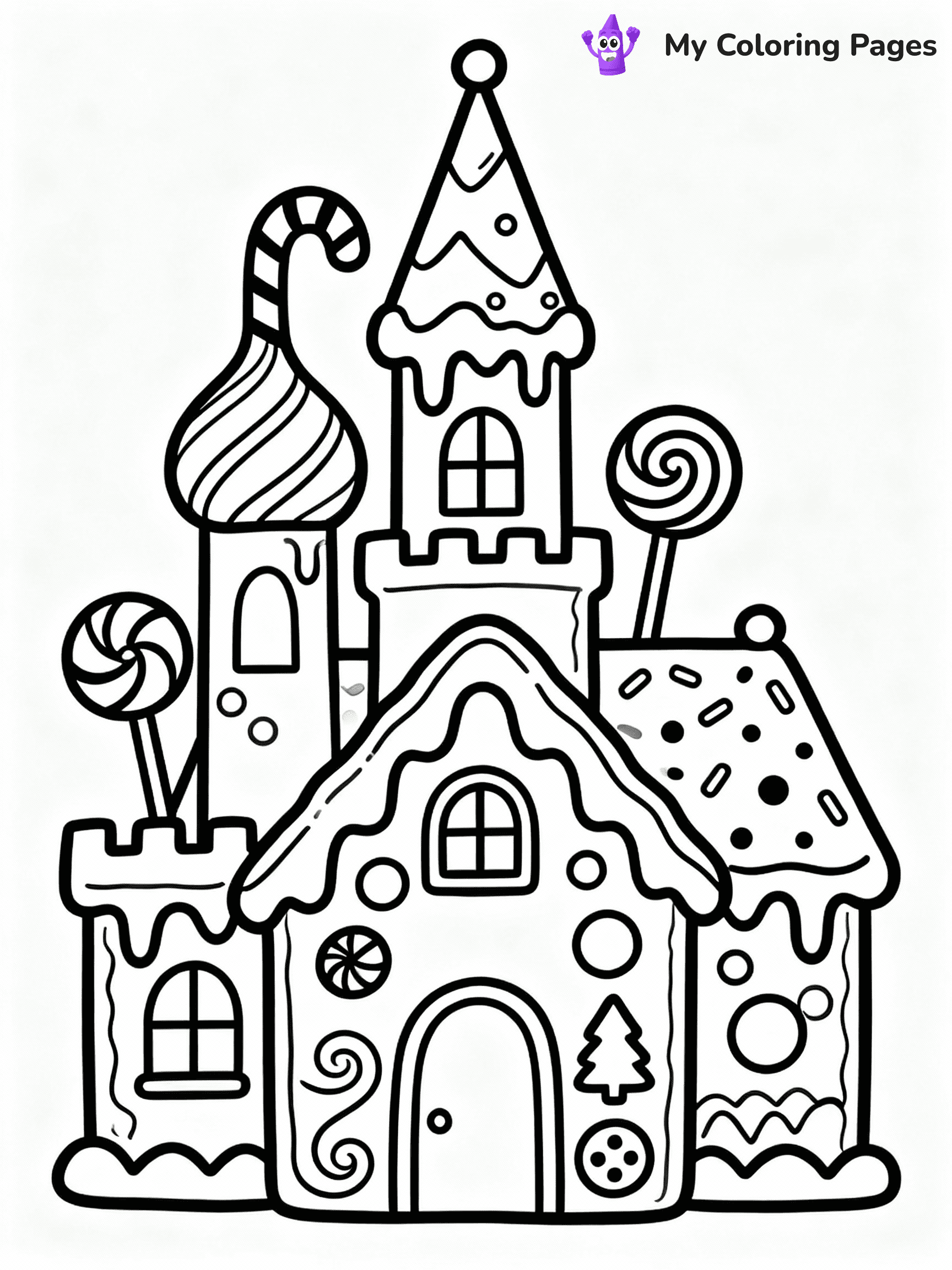 ⚠️ CRITICAL REQUIREMENT - ABSOLUTE BLACK AND WHITE ONLY ⚠️
This MUST be a BLACK AND WHITE line drawing ONLY. NO COLORS whatsoever.
- ONLY pure black lines (#000000) on pure white background (#FFFFFF)
- ABSOLUTELY NO colors, NO shading, NO gradients, NO grayscale
- If there are ANY colors in the output, the image is REJECTED
- This is a COLORING PAGE - meant to be COLORED IN by children
- The output must be UNCOLORED line art ready for coloring
⚠️ SUBJECT TO DRAW: Gingerbread castle with tall towers, candy decorations, and icing details, whimsical style
(REMEMBER: Output must be BLACK AND WHITE line art only, NOT colored!)
# COLORING PAGE: BLACK OUTLINES ONLY - WHITE BACKGROUND MANDATORY
Create a **coloring book page** using EXACTLY two values: black lines, white space.
## NON-NEGOTIABLE BINARY RULES
- **ONLY #000000 (black) and #FFFFFF (white)** - NO other values exist
- **EVERY PIXEL = BLACK OR WHITE** - no gray/shading/antialiasing
- **WHITE BACKGROUND MANDATORY** - entire canvas stays white
- **ALL SHAPES HOLLOW** - everything is empty outlines waiting to be colored
- **FORBIDDEN:** fills, shading, gradients, patterns, textures, colors
- **NO SOLID REGIONS** - if it's not a thin line, it's wrong
## Universal Line Standards
- Black outlines ONLY - thin, uniform weight
- Every shape completely empty inside
- Closed contours suitable for coloring
- Simple flat illustration - zero depth/3D/realism
- **Style:** Whimsical Doodle Art Alley - rounded, friendly outlines (unless specified)
## Everything = Outline Only
- Characters/animals: hollow shapes
- Objects/clothing: empty contours
- Backgrounds/scenery: line work only
- Natural elements: outlined forms
- Dark/night areas: don't exist (use outlined symbols)
- Textures/patterns: convert to simple lines
## The Test
Can a child color EVERY white space with crayons? If any area is pre-filled/shaded/gray or colored in, it FAILS. Every shape must be waiting to receive color.
**FINAL OUTPUT**: Binary coloring page. Black lines define shapes. White spaces ready for coloring. Nothing else exists. No exceptions. Print-ready.
⚠️ FINAL REMINDER: Draw the subject "Gingerbread castle with tall towers, candy decorations, and icing details, whimsical style" as BLACK AND WHITE line art. Zero colors in output.