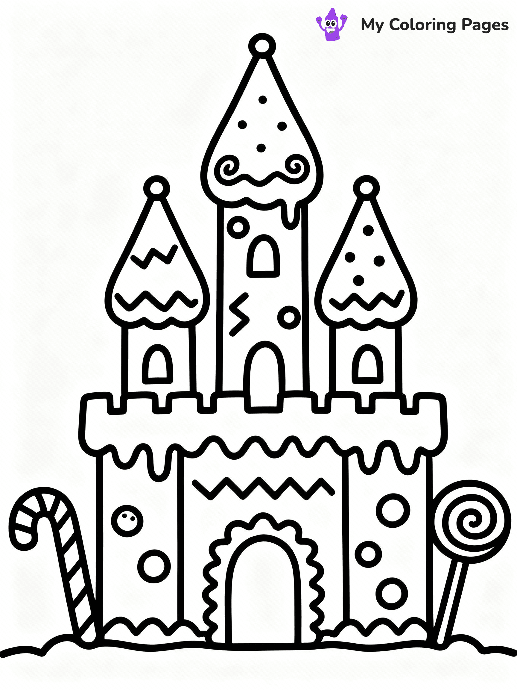 ⚠️ CRITICAL REQUIREMENT - ABSOLUTE BLACK AND WHITE ONLY ⚠️
This MUST be a BLACK AND WHITE line drawing ONLY. NO COLORS whatsoever.
- ONLY pure black lines (#000000) on pure white background (#FFFFFF)
- ABSOLUTELY NO colors, NO shading, NO gradients, NO grayscale
- If there are ANY colors in the output, the image is REJECTED
- This is a COLORING PAGE - meant to be COLORED IN by children
- The output must be UNCOLORED line art ready for coloring
⚠️ SUBJECT TO DRAW: Gingerbread castle with tall towers, candy decorations, and icing details, whimsical style
(REMEMBER: Output must be BLACK AND WHITE line art only, NOT colored!)
# COLORING PAGE: BLACK OUTLINES ONLY - WHITE BACKGROUND MANDATORY
Create a **coloring book page** using EXACTLY two values: black lines, white space.
## NON-NEGOTIABLE BINARY RULES
- **ONLY #000000 (black) and #FFFFFF (white)** - NO other values exist
- **EVERY PIXEL = BLACK OR WHITE** - no gray/shading/antialiasing
- **WHITE BACKGROUND MANDATORY** - entire canvas stays white
- **ALL SHAPES HOLLOW** - everything is empty outlines waiting to be colored
- **FORBIDDEN:** fills, shading, gradients, patterns, textures, colors
- **NO SOLID REGIONS** - if it's not a thin line, it's wrong
## Universal Line Standards
- Black outlines ONLY - thin, uniform weight
- Every shape completely empty inside
- Closed contours suitable for coloring
- Simple flat illustration - zero depth/3D/realism
- **Style:** Whimsical Doodle Art Alley - rounded, friendly outlines (unless specified)
## Everything = Outline Only
- Characters/animals: hollow shapes
- Objects/clothing: empty contours
- Backgrounds/scenery: line work only
- Natural elements: outlined forms
- Dark/night areas: don't exist (use outlined symbols)
- Textures/patterns: convert to simple lines
## The Test
Can a child color EVERY white space with crayons? If any area is pre-filled/shaded/gray or colored in, it FAILS. Every shape must be waiting to receive color.
**FINAL OUTPUT**: Binary coloring page. Black lines define shapes. White spaces ready for coloring. Nothing else exists. No exceptions. Print-ready.
⚠️ FINAL REMINDER: Draw the subject "Gingerbread castle with tall towers, candy decorations, and icing details, whimsical style" as BLACK AND WHITE line art. Zero colors in output.